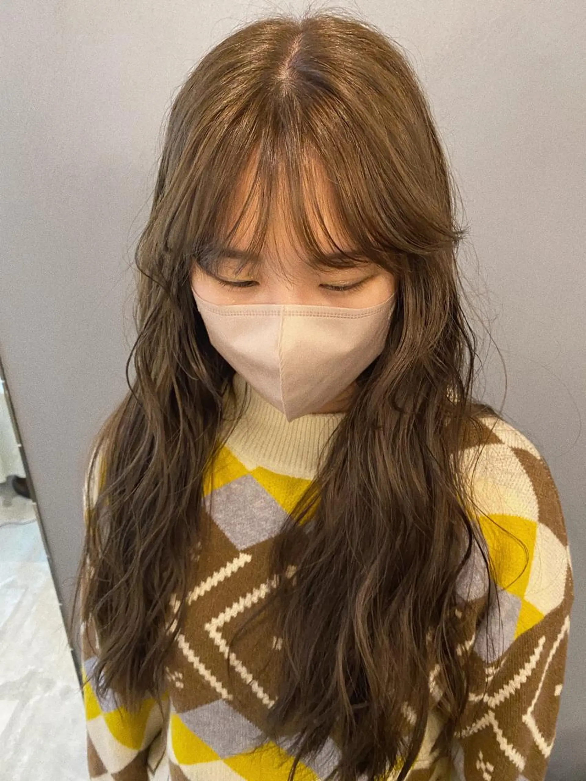 ミディアム カラー ブリーチ 透明感カラー ダブルカラー ブリーチなしカラー 砂原 ひよりのヘアスタイル