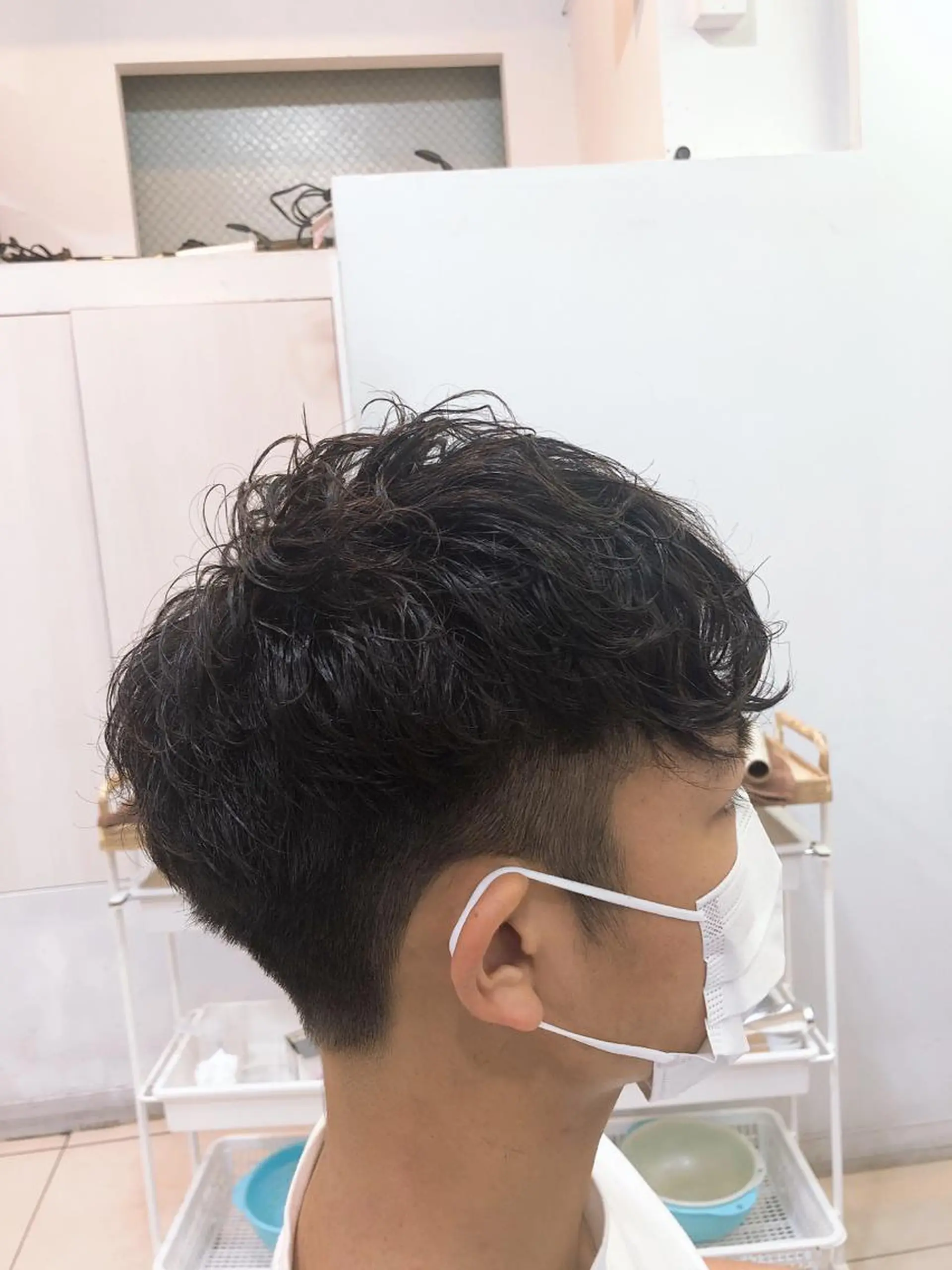 ショート パーマ メンズ 髪質改善× 白髪ぼかし溝江のヘアスタイル