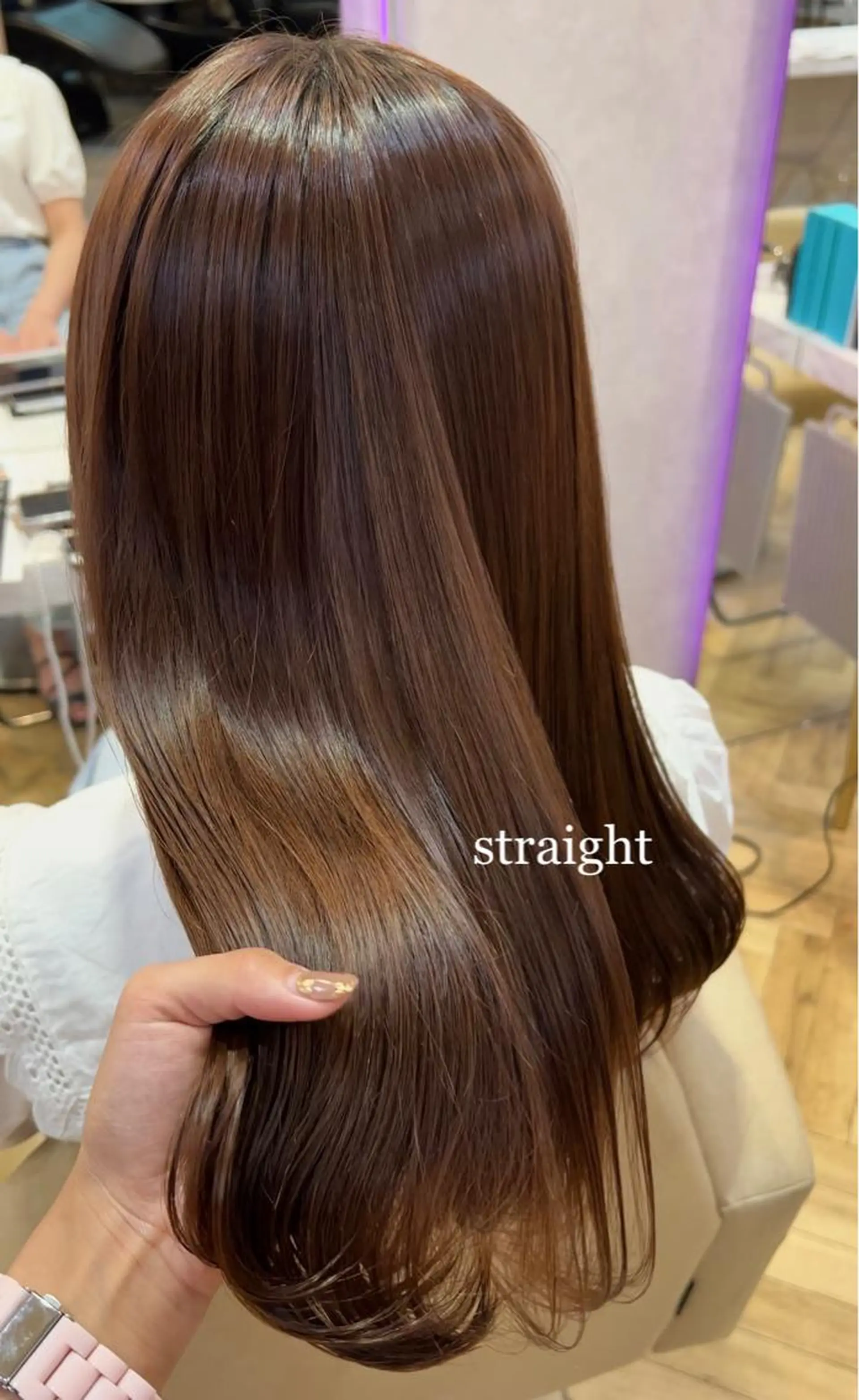 ロング フレンチガーリー ヨシンモリ 韓国風ヘア レイヤーカット おくれ毛 前髪/ 顔周り/とばみかのヘアスタイル