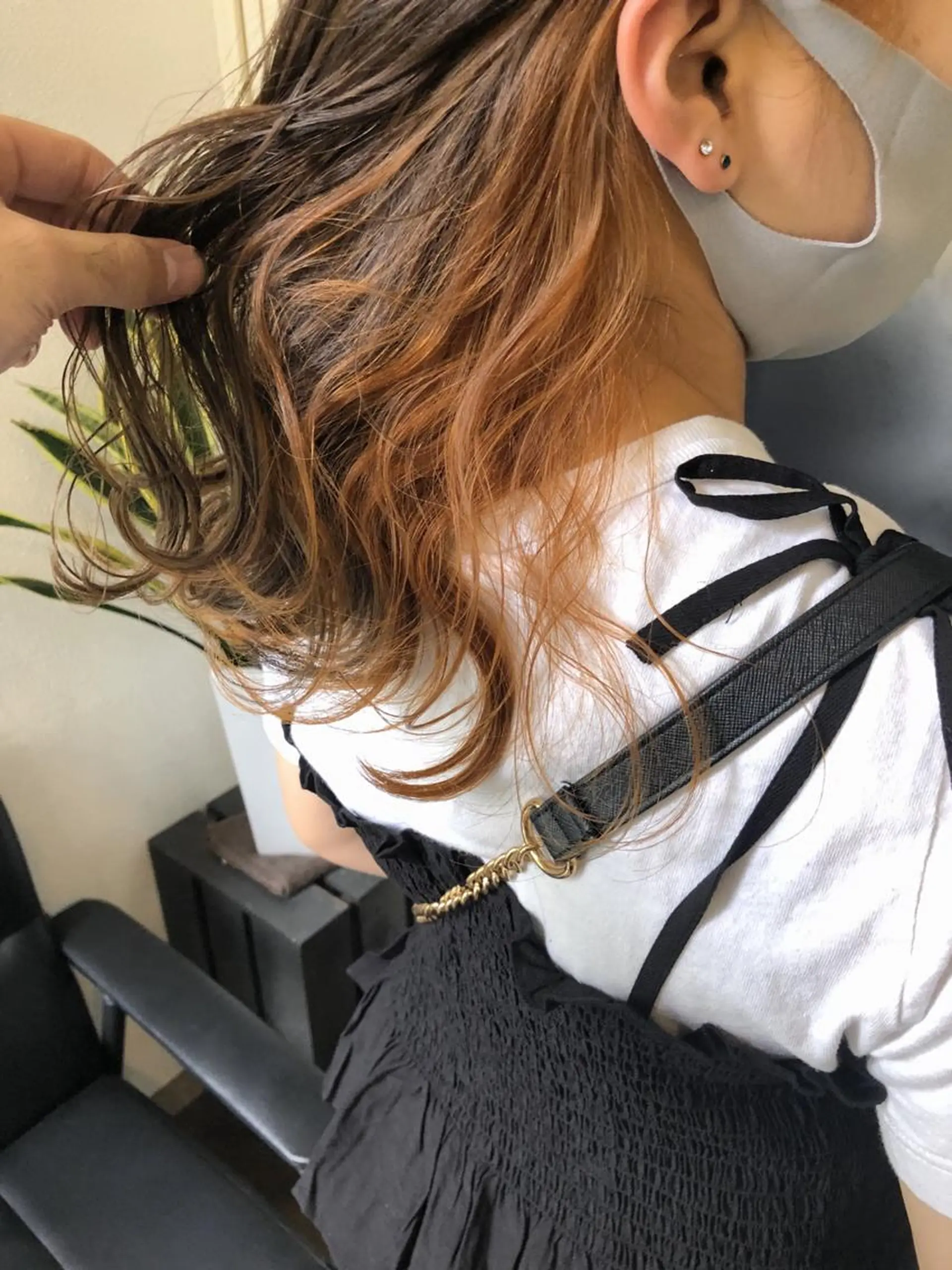 ミディアム カラー インナーカラー オレンジ JILL by GiseL/天神のヘアスタイル