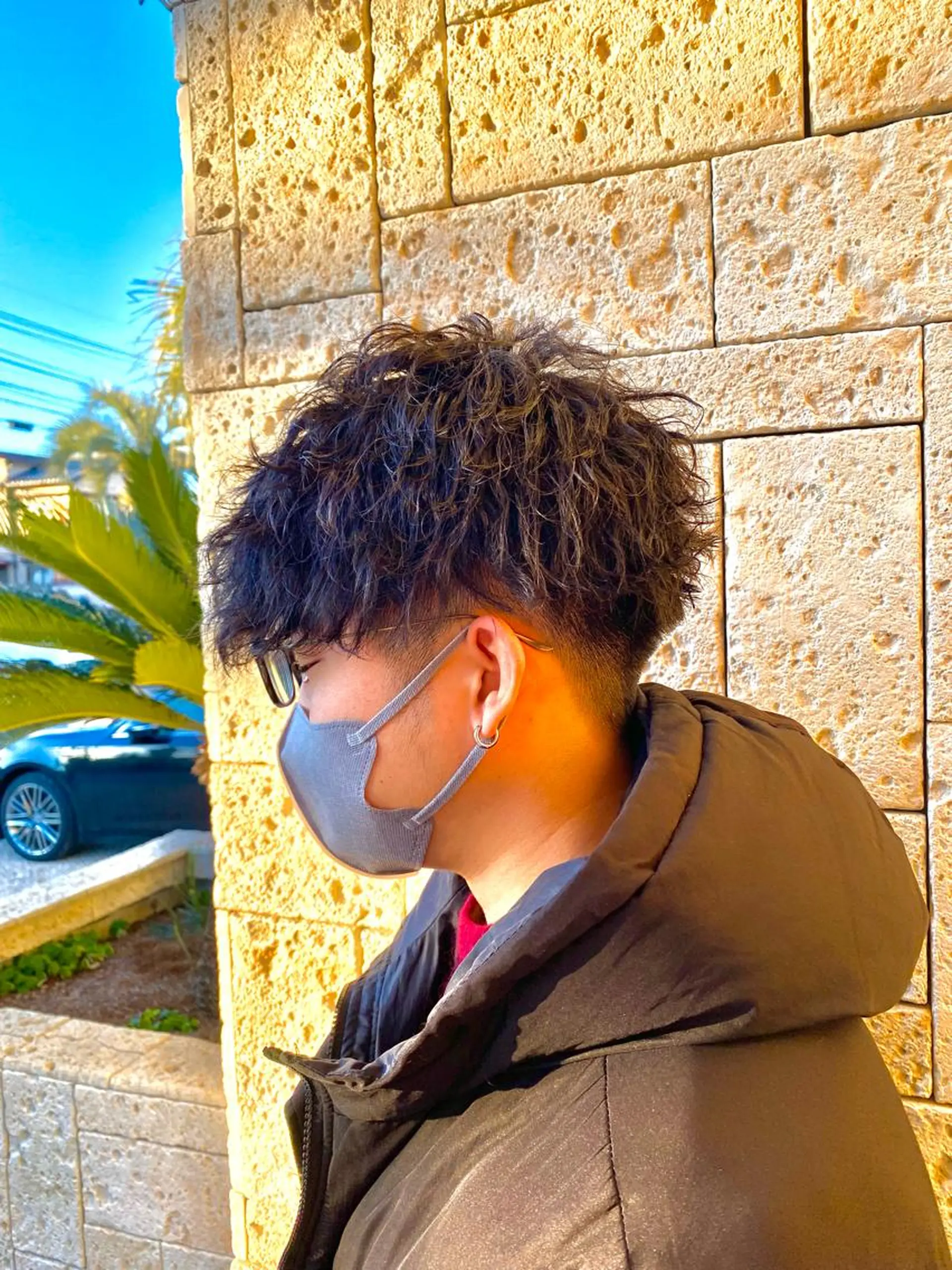 ショート パーマ メンズ カット パーマ 井内 亮次のヘアスタイル