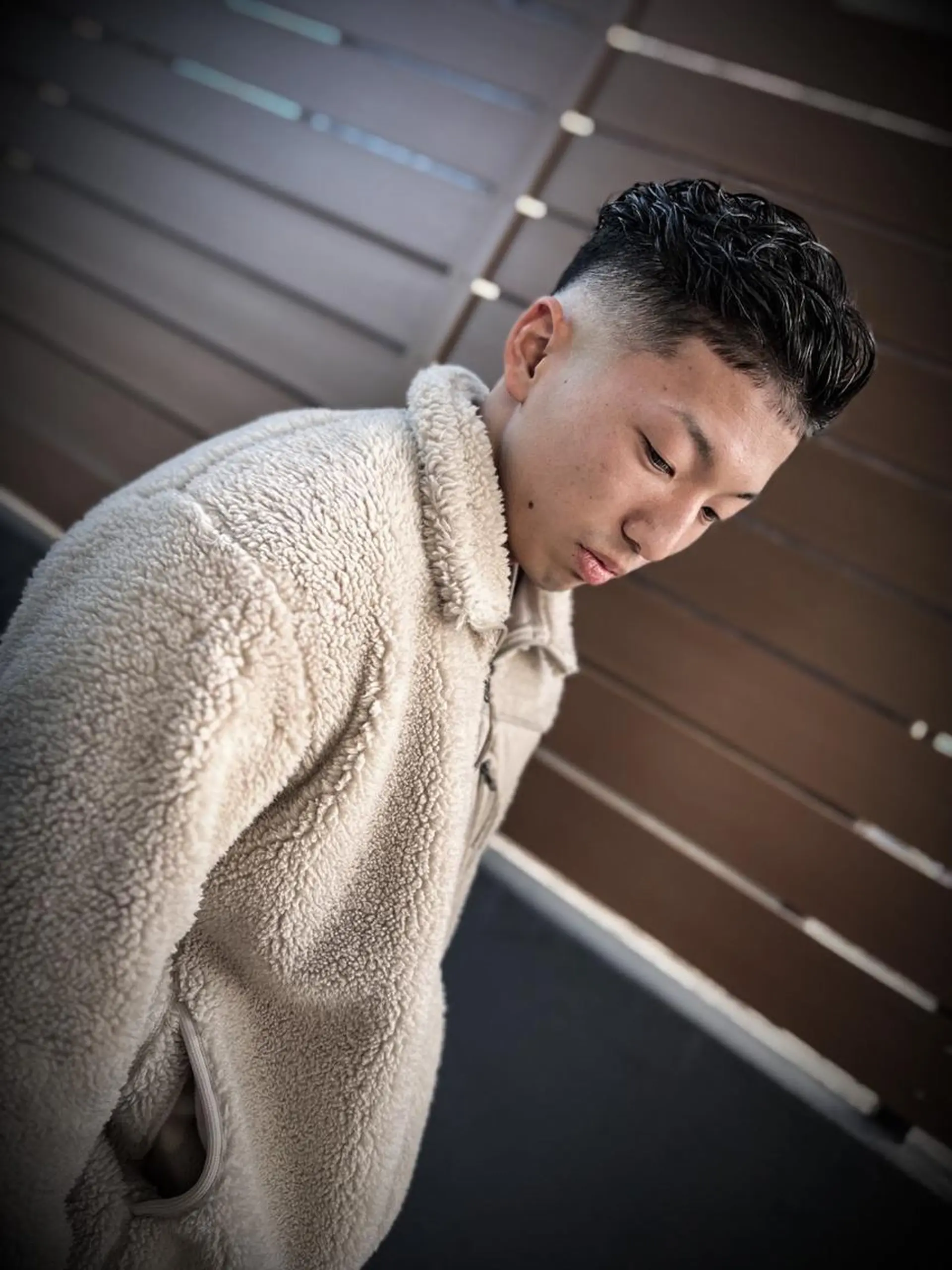 パーマ メンズ フェードカット メンズパーマ スキンフェード GO TODAY シェアサロン  名古屋店所属・守屋 智紀のヘアスタイル