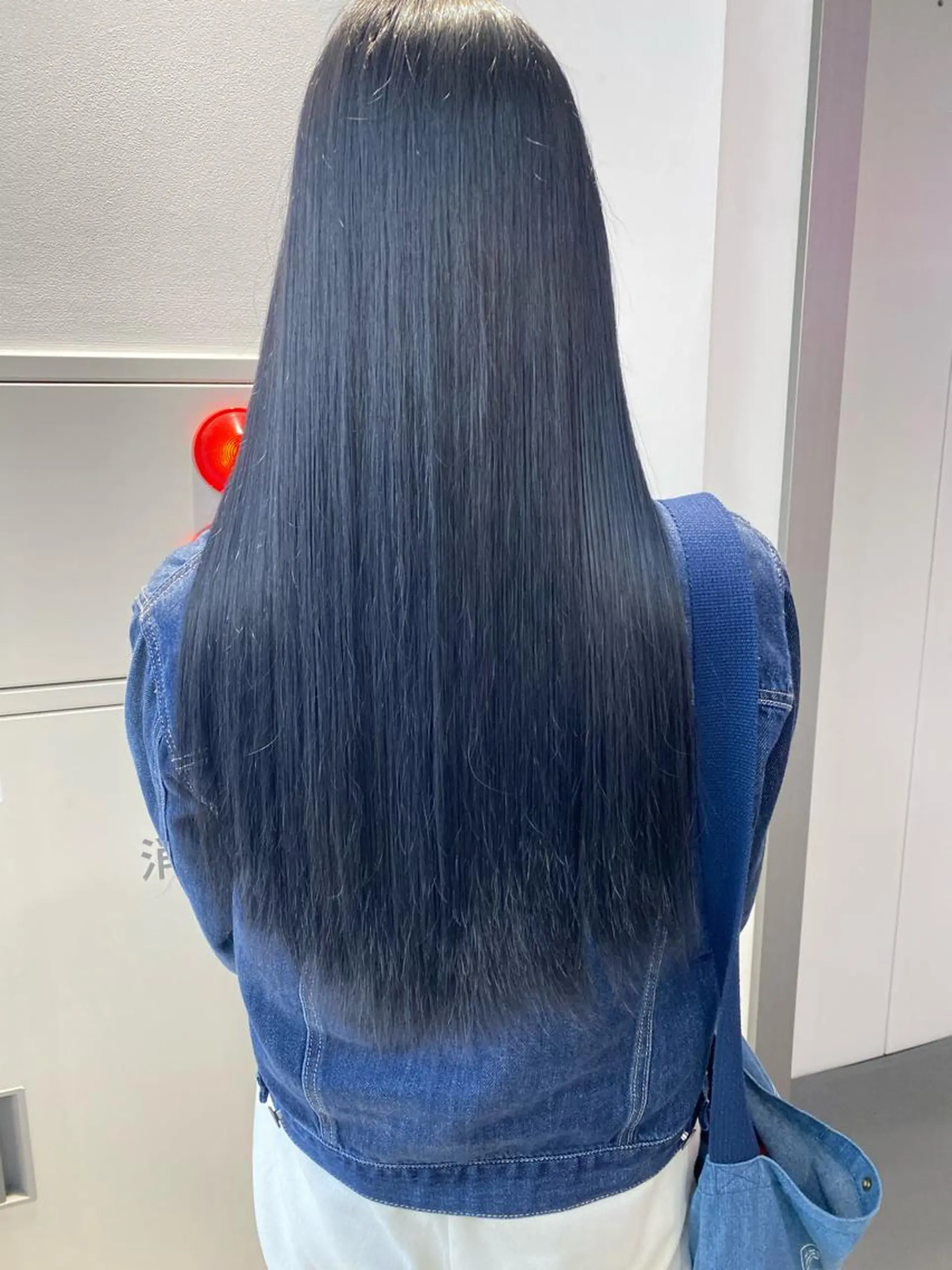 ロング カラー ヘアアレンジ 黒髪 ブルーカラー ブルーブラック ブルーラベンダー ラベンダーカラー ヘアカラー トリートメント 🎨ハイトーン/ 切りっぱなし みつきのヘアスタイル