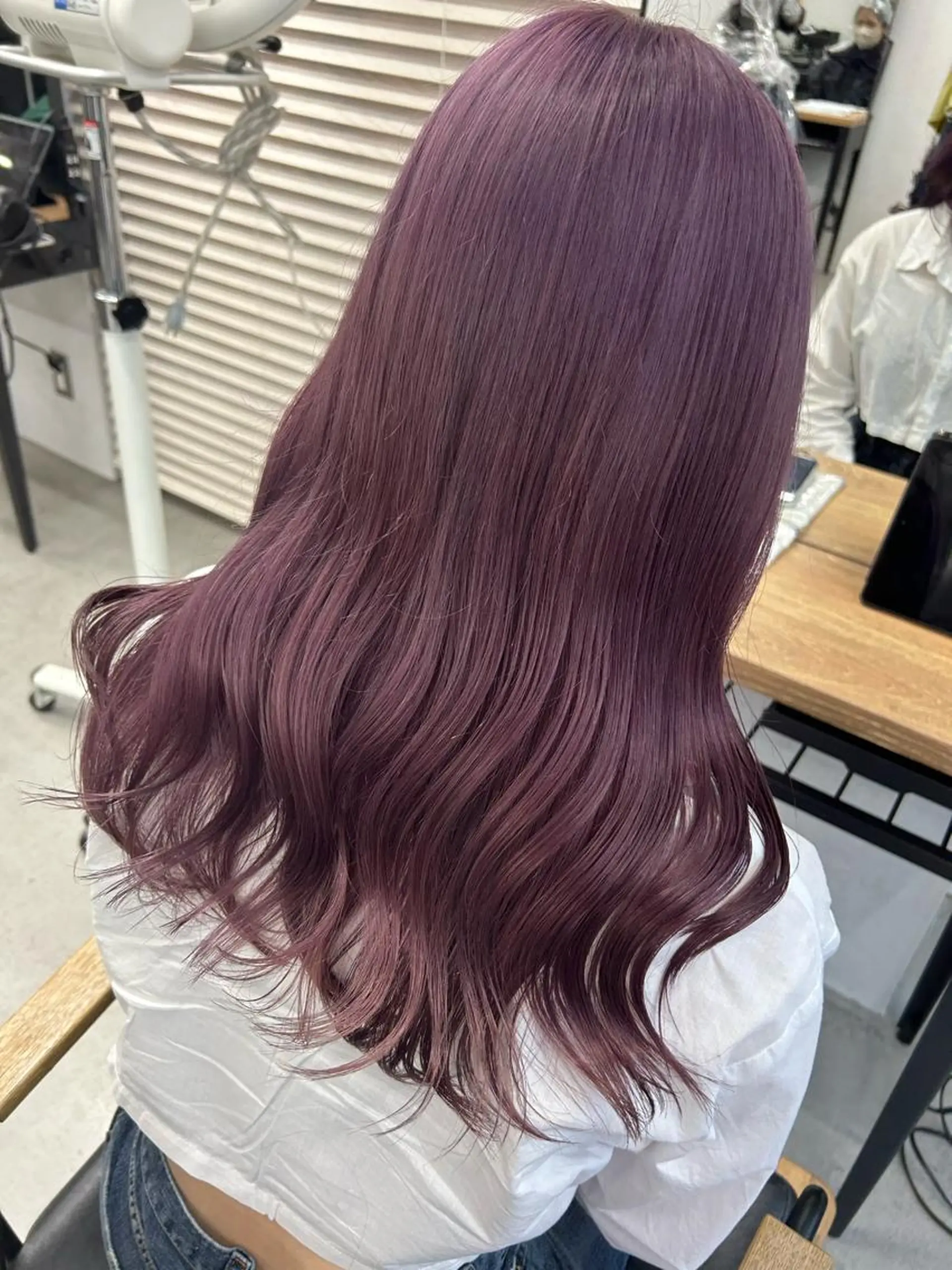 ロング カラー ラベンダーカラー ピンクカラー ピンクラベンダー カット ヘアカラー トリートメント 🧸艶々韓国ヘア 🧁mizunaのヘアスタイル