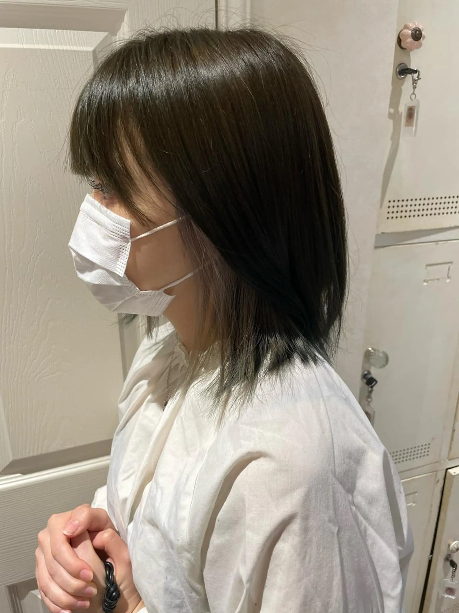 ミディアム カラー ブラウンカラー インナーカラー オリーブブラウン 柳井 準平のヘアスタイル