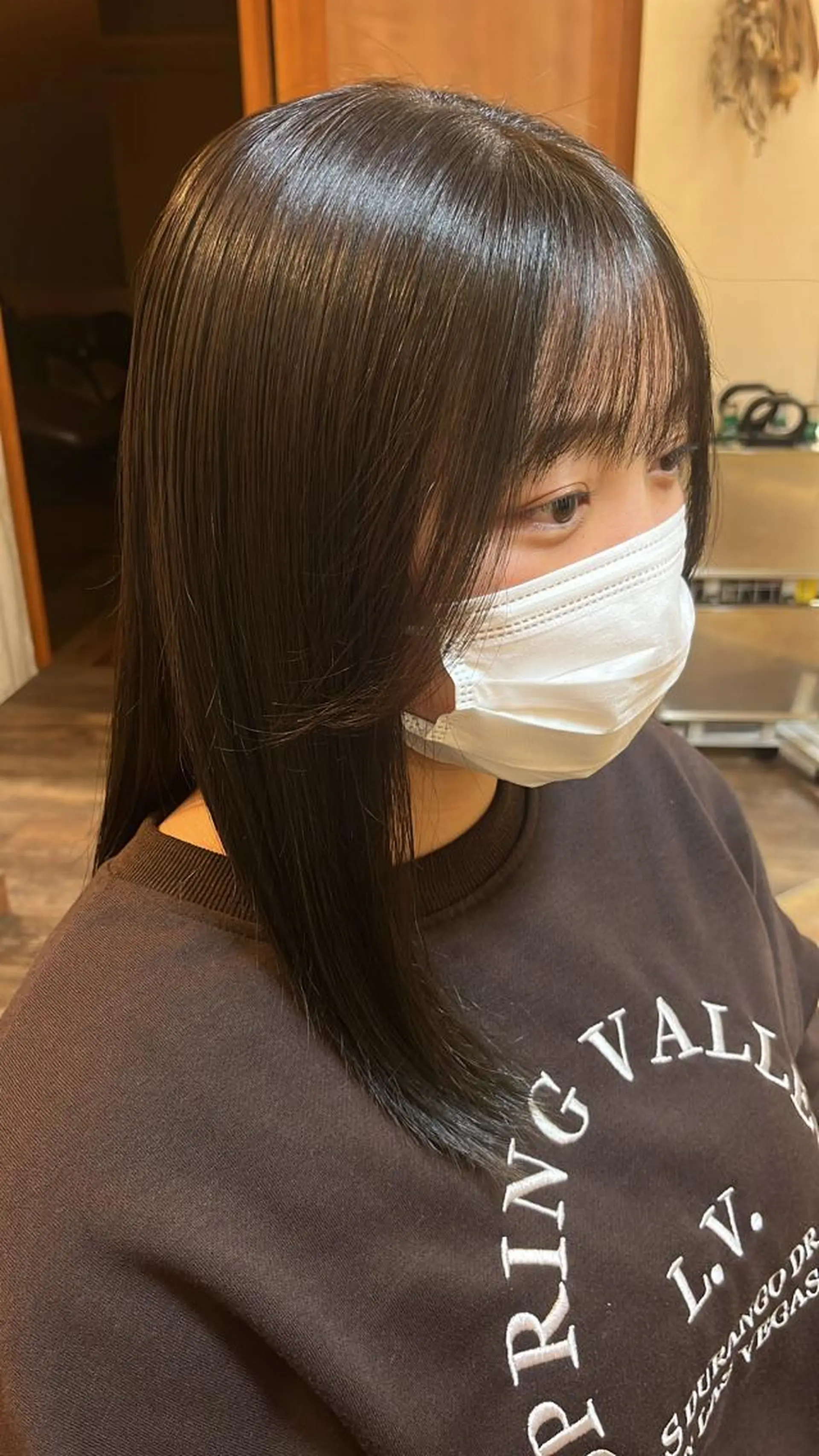 セミロング 顔周りカット 韓国風ヘア 田畑 優希のヘアスタイル