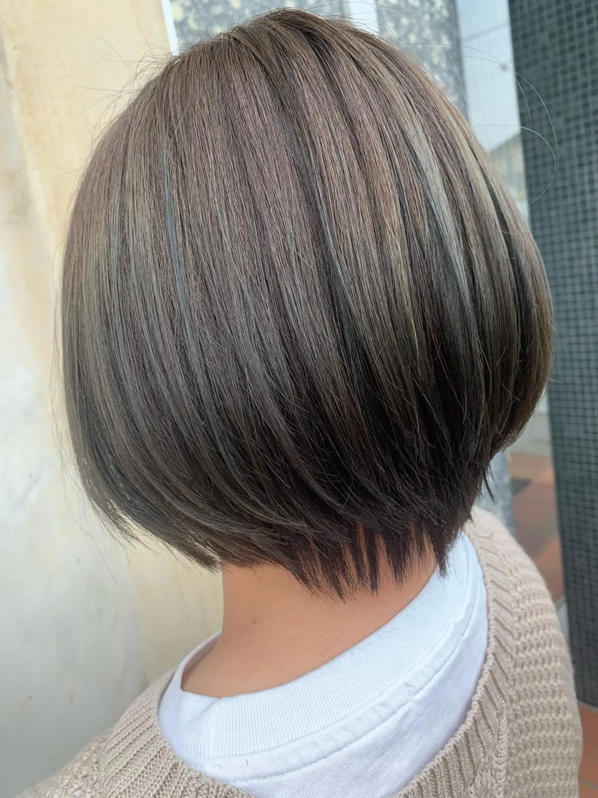 ショート カラー ショートボブ オリーブグレー ボブ ショートヘア Rapt.HAIR 中村 知里のヘアスタイル