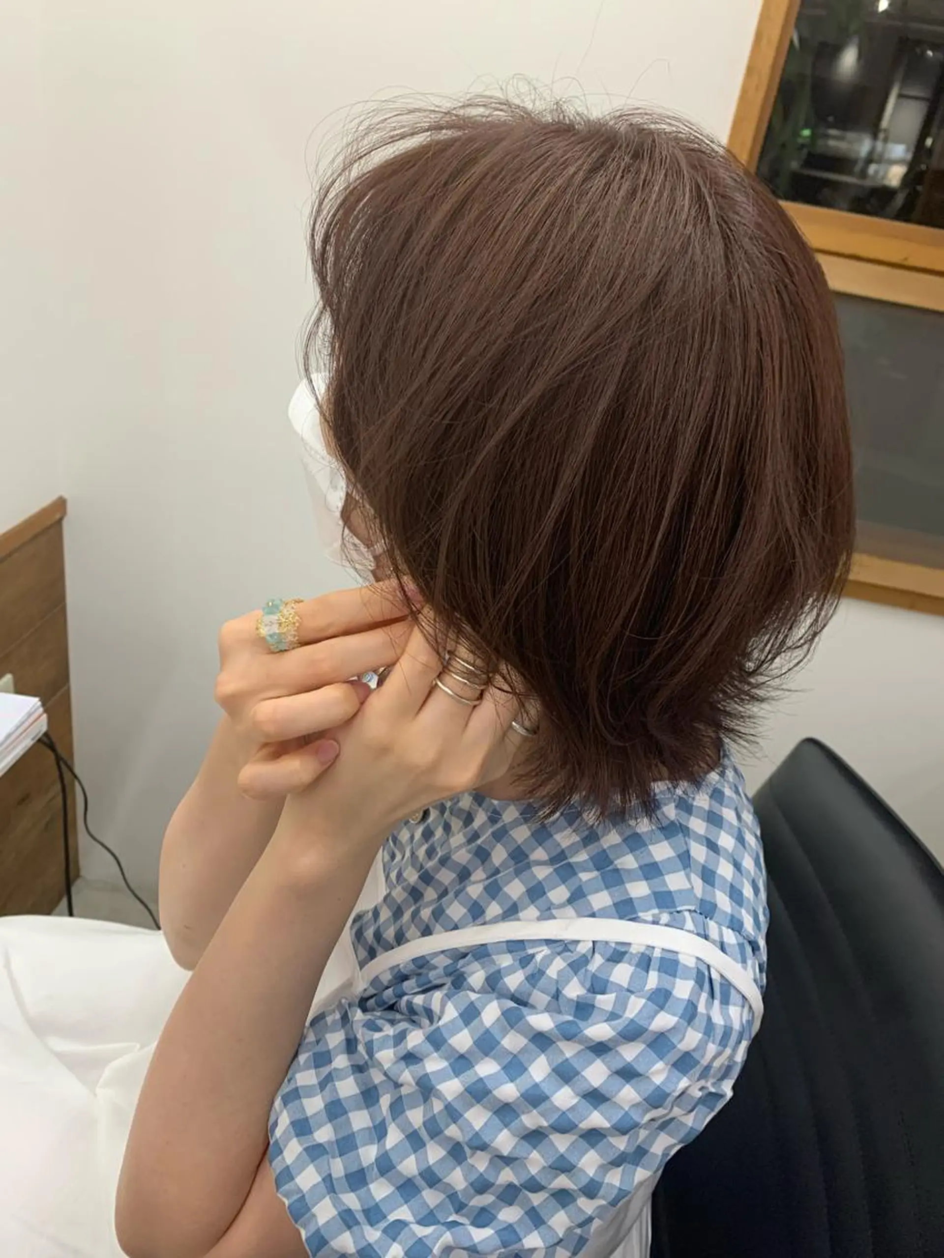 ミディアム ラベンダーベージュ Ririkoボブ 透明感カラー🤍のヘアスタイル