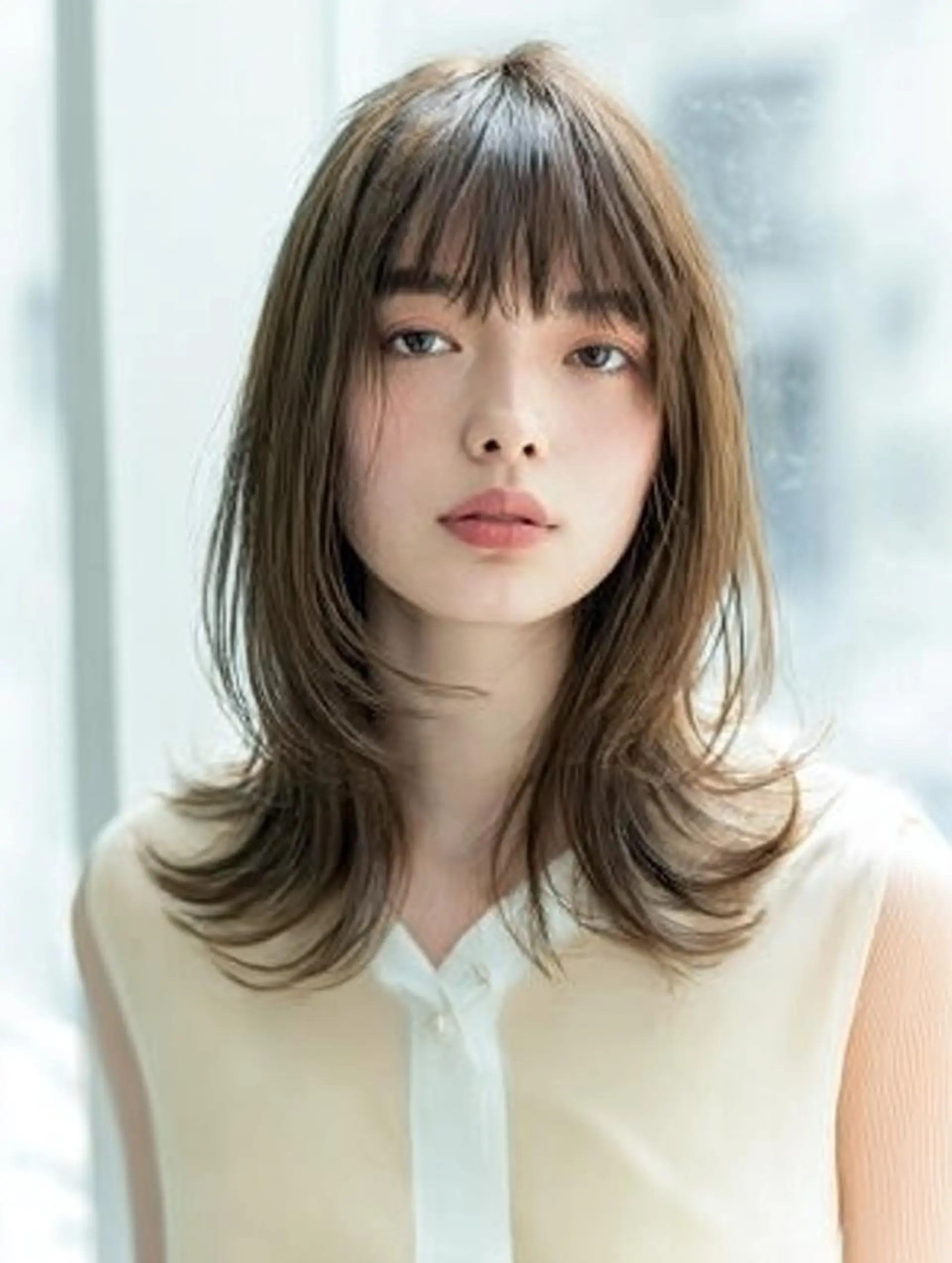 ミディアム ハッシュカット 髪質改善 レイヤーカット 縮毛矯正 トリートメント カット ヘアカラー トリートメント 生艶髪＆レイヤー🔔 渋谷お薦めNo.1✨のヘアスタイル