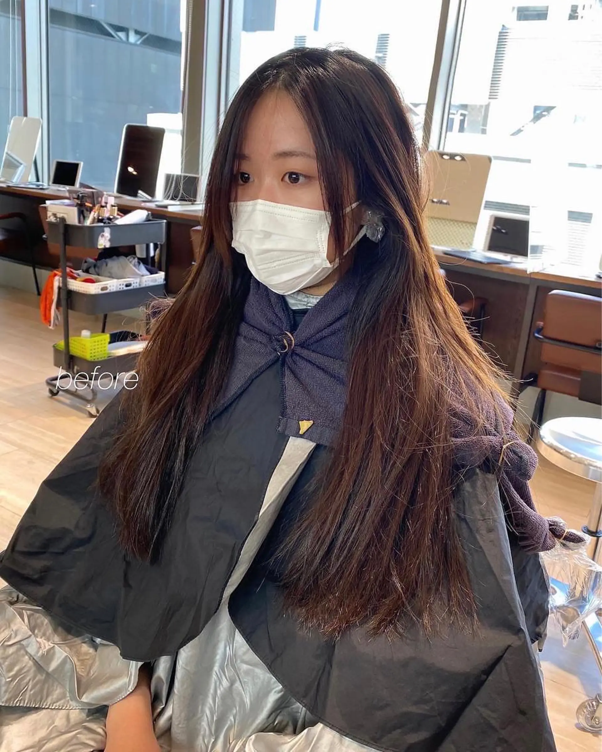 ロング カラー レイヤー/顔周り /透明感🩶高橋大のヘアスタイル