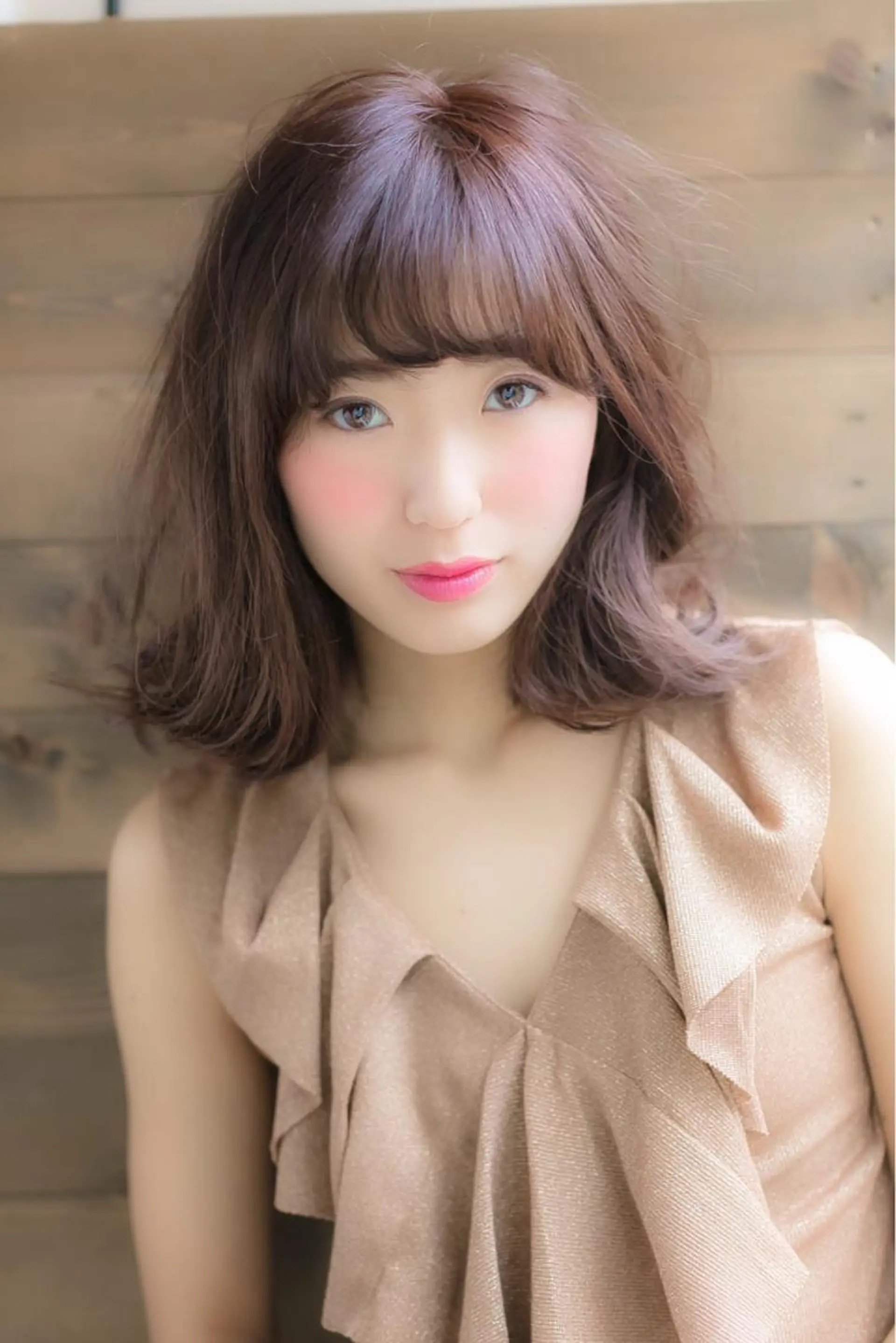 ミディアム カラー ワンレンボブ ミディアムパーマ アッシュ ベージュカラー ショコラベージュ 桜木町/西山竜一 /大人可愛い×美髪のヘアスタイル