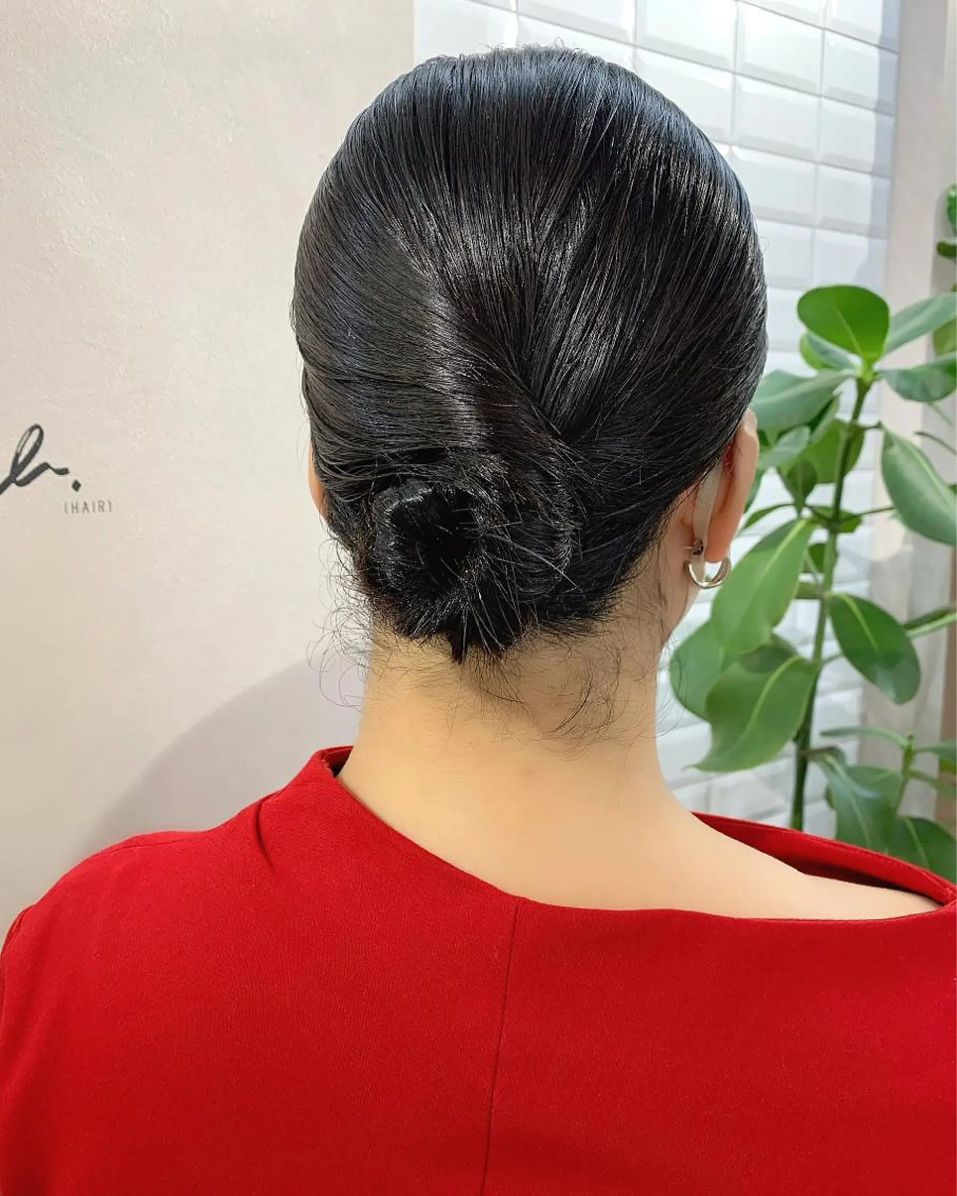 ヘアアレンジ お団子ヘア hub hair レイヤー/透明感のヘアスタイル