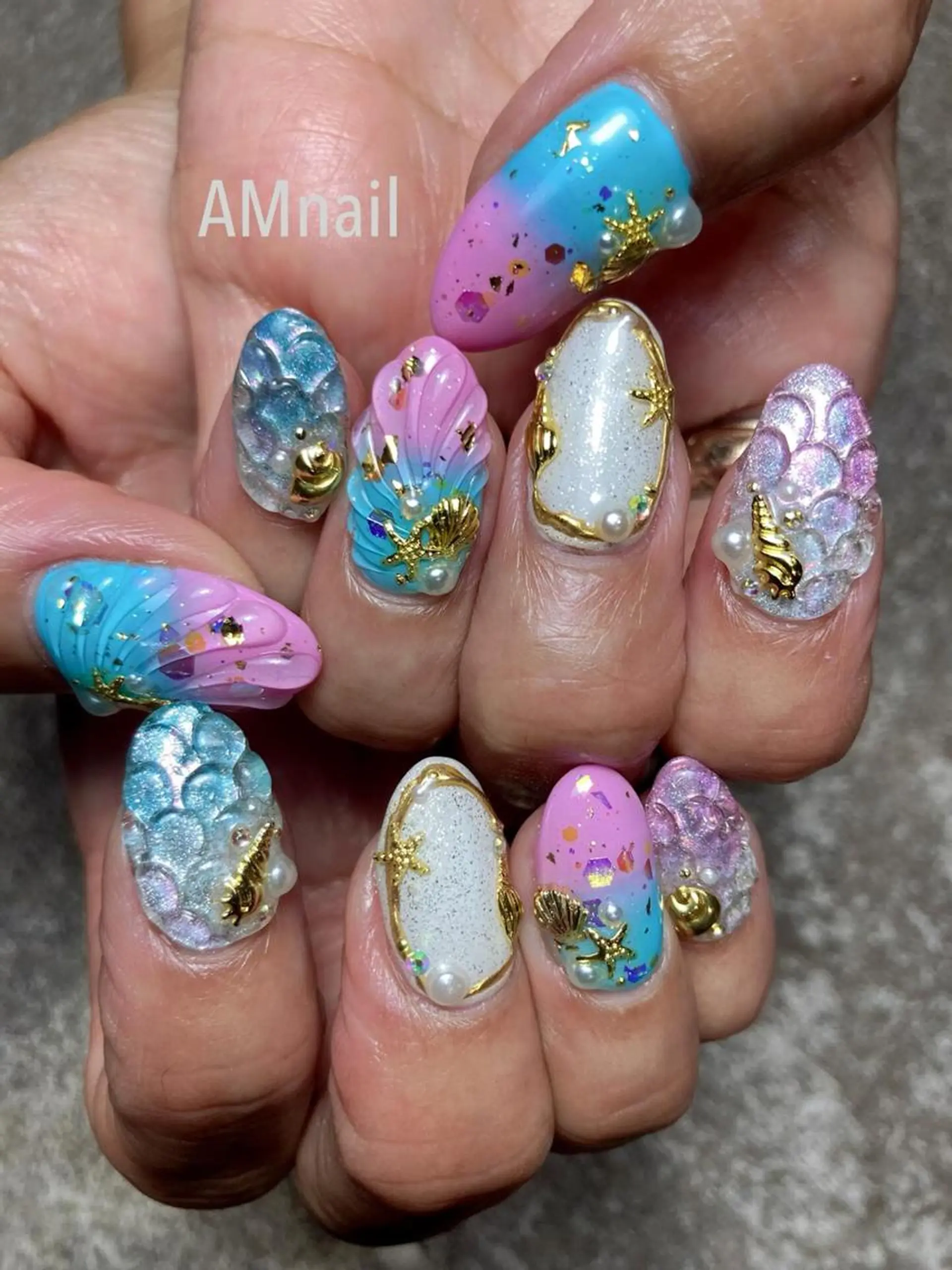 ネイル アートネイル 持ち込み ハンドネイル Am:nail 柏 SUE（スゥ）のネイルデザイン