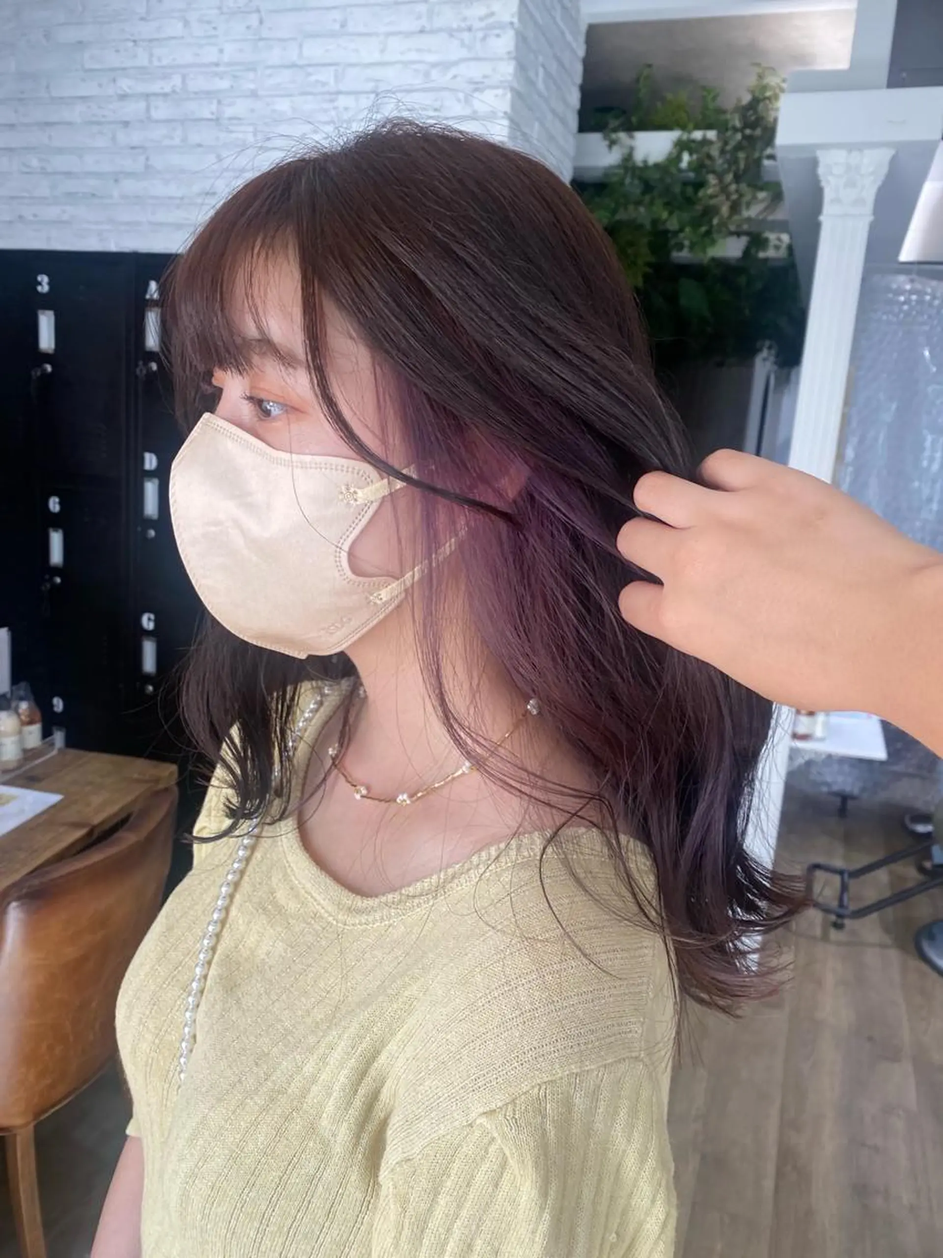 セミロング カラー ヘアアレンジ インナーカラー ヘアカラー トリートメント あおい 🍒暖色カラーのヘアスタイル