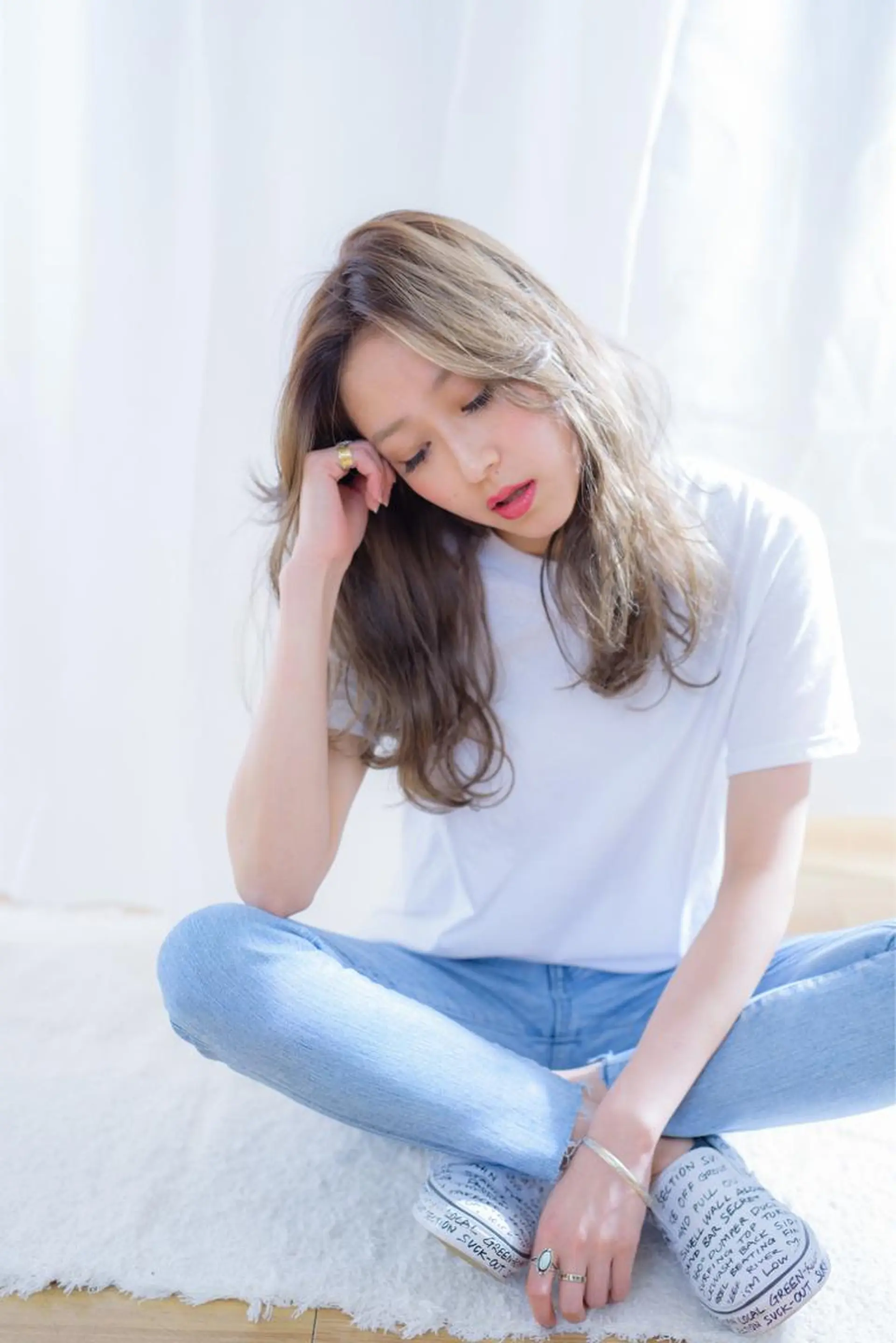 ロング カラー パーマ ヘアアレンジ アディクシーカラー ブリーチ 透明感カラー ブリーチなしカラー 外国人風カラー ✨ハイクオリティ✨ 山本香也のヘアスタイル