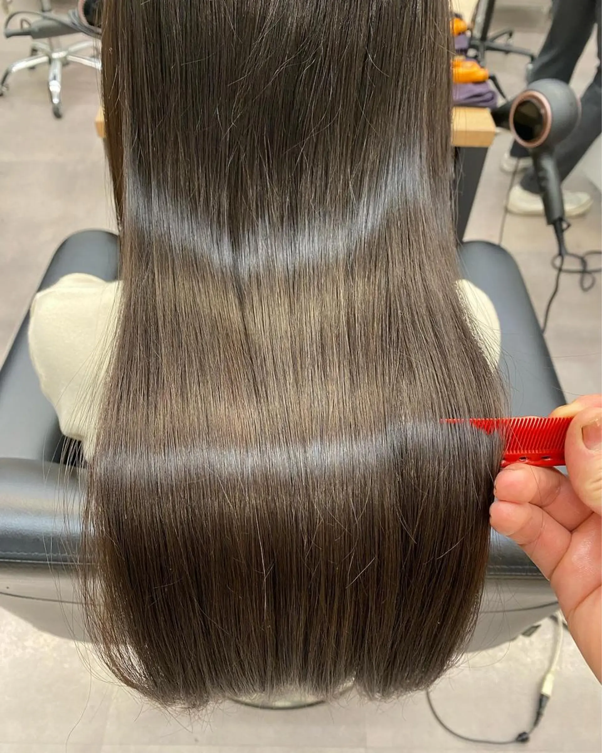 セミロング 髪質改善 カット 縮毛矯正 トリートメント ヘアセット ✨似合わせカラー 阿部賢✨のヘアスタイル