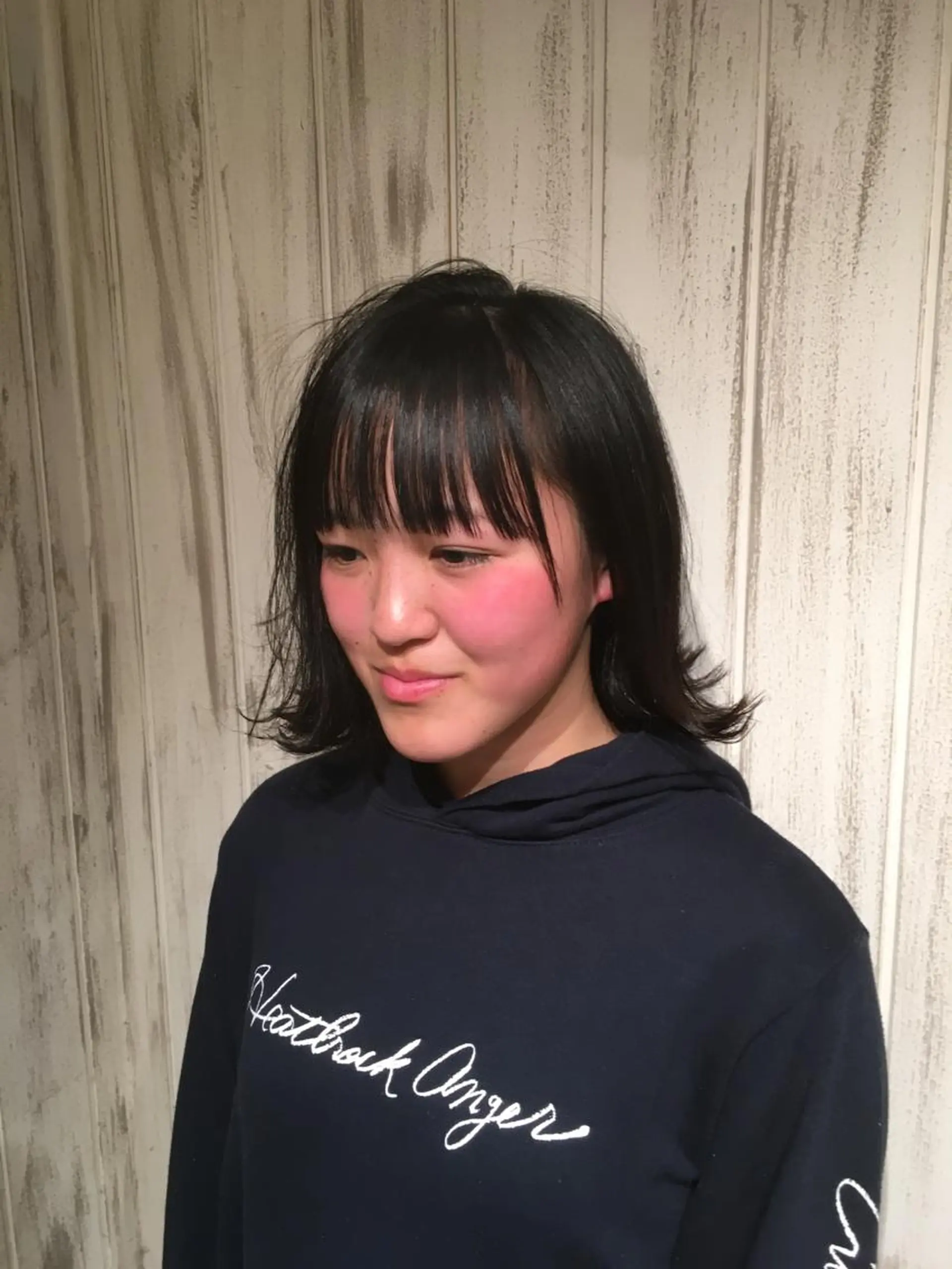 ミディアム ボブ 外ハネヘア 永井大樹✨ 透明感カラー✨のヘアスタイル