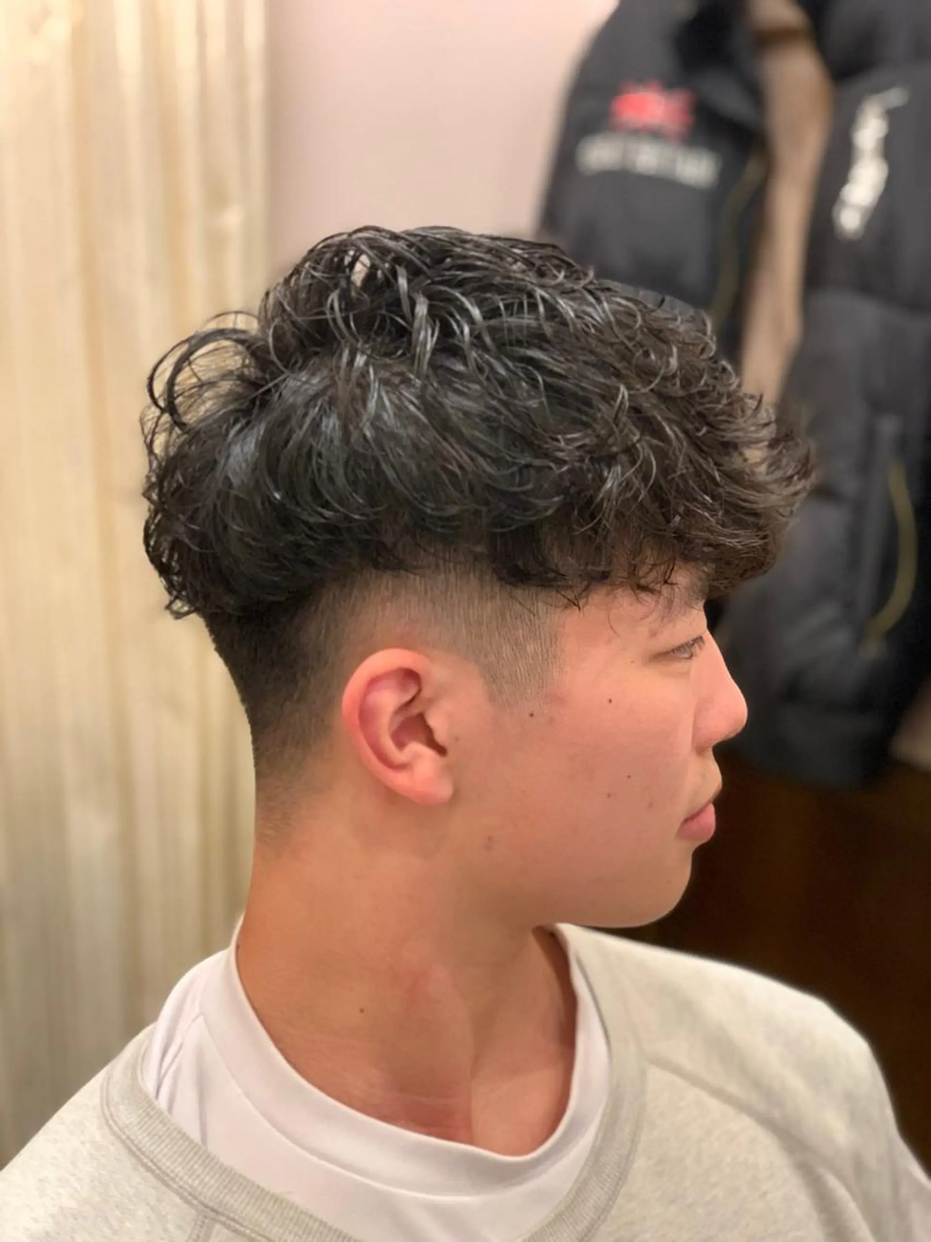 パーマ メンズ ビジネス フェードカット HIRO銀座　バーバーショップ大宮所属・ヒロ銀座 林のヘアスタイル