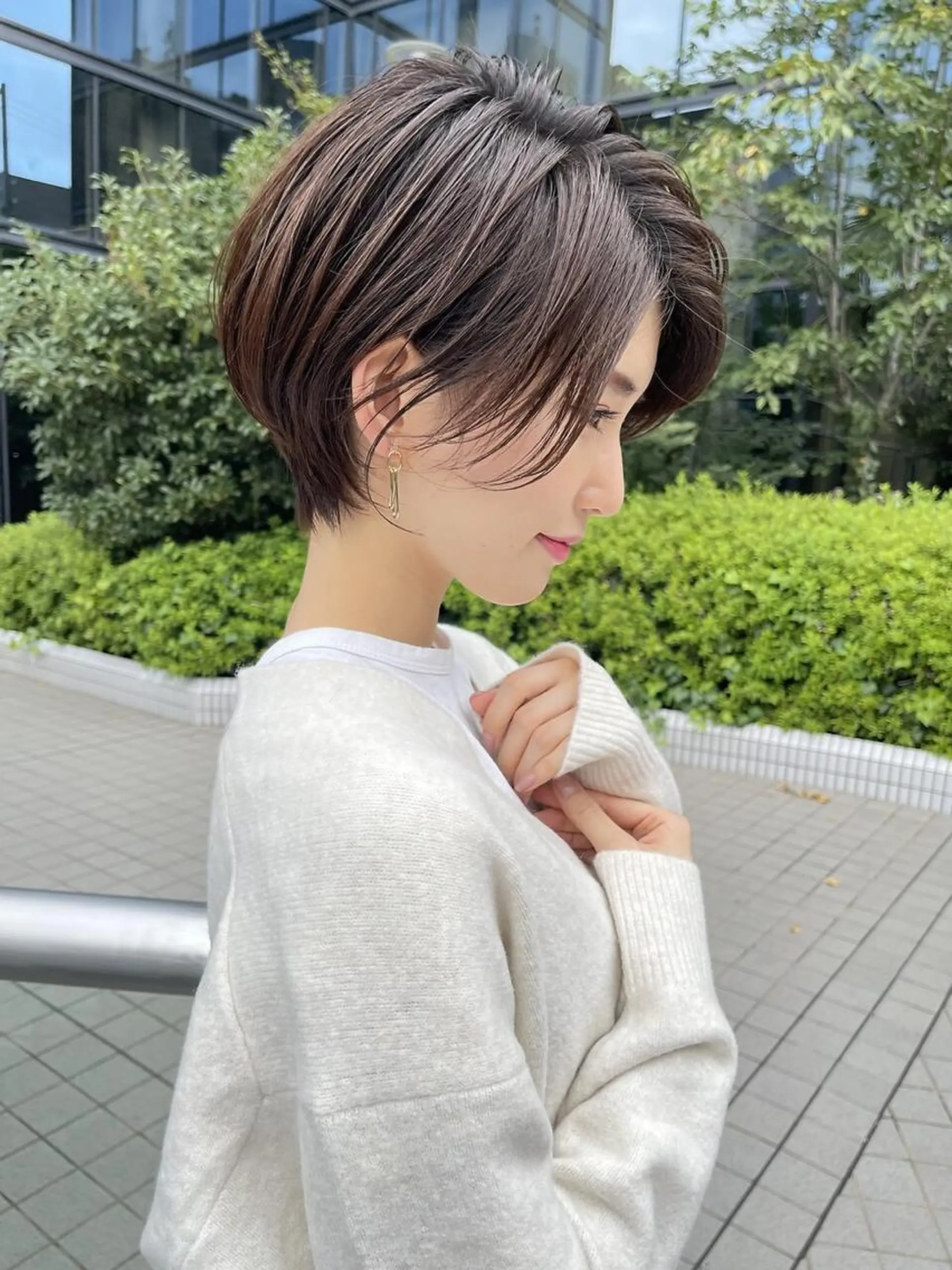 ショート ハンサムショート ショートヘア ボブ、縮毛矯正👑 心斎橋/高城涼也のヘアスタイル