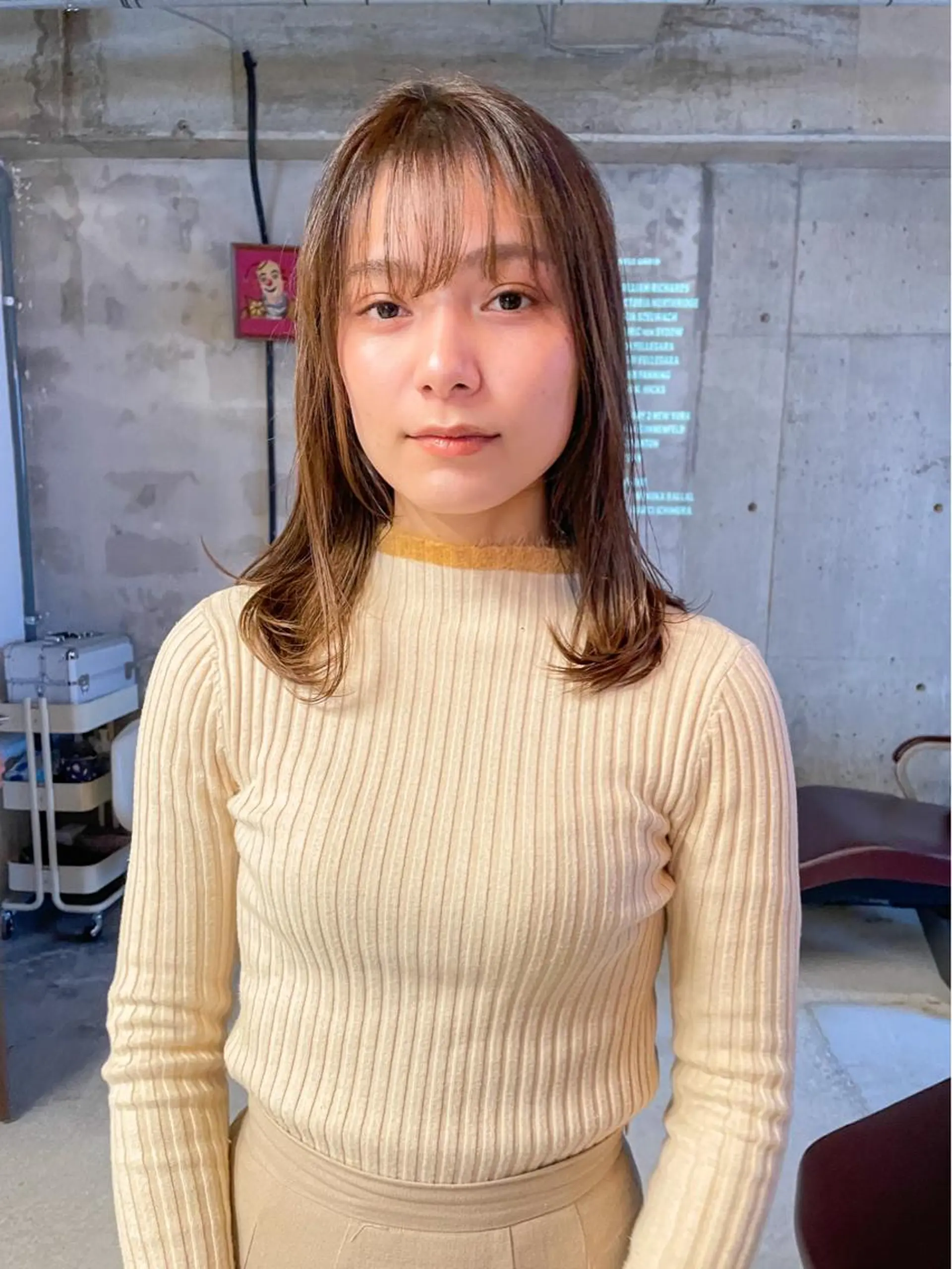 セミロング カラー amy.所属・パーマ/レイヤー 岩山丈一郎のヘアスタイル