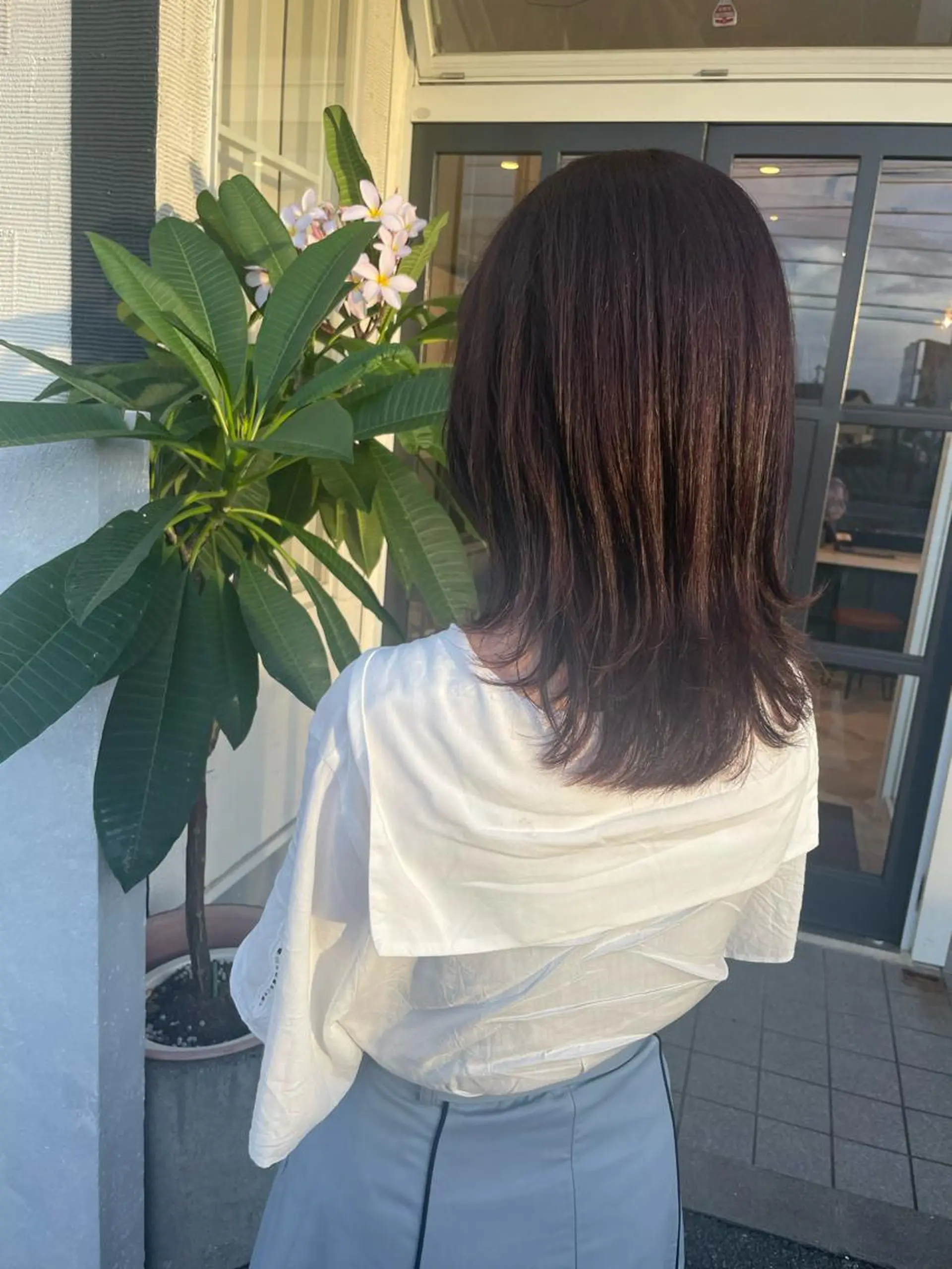 ミディアム カラー ブラウンカラー ピンクカラー ピンクブラウン カット ヘアカラー トリートメント 田島 仁美のヘアスタイル
