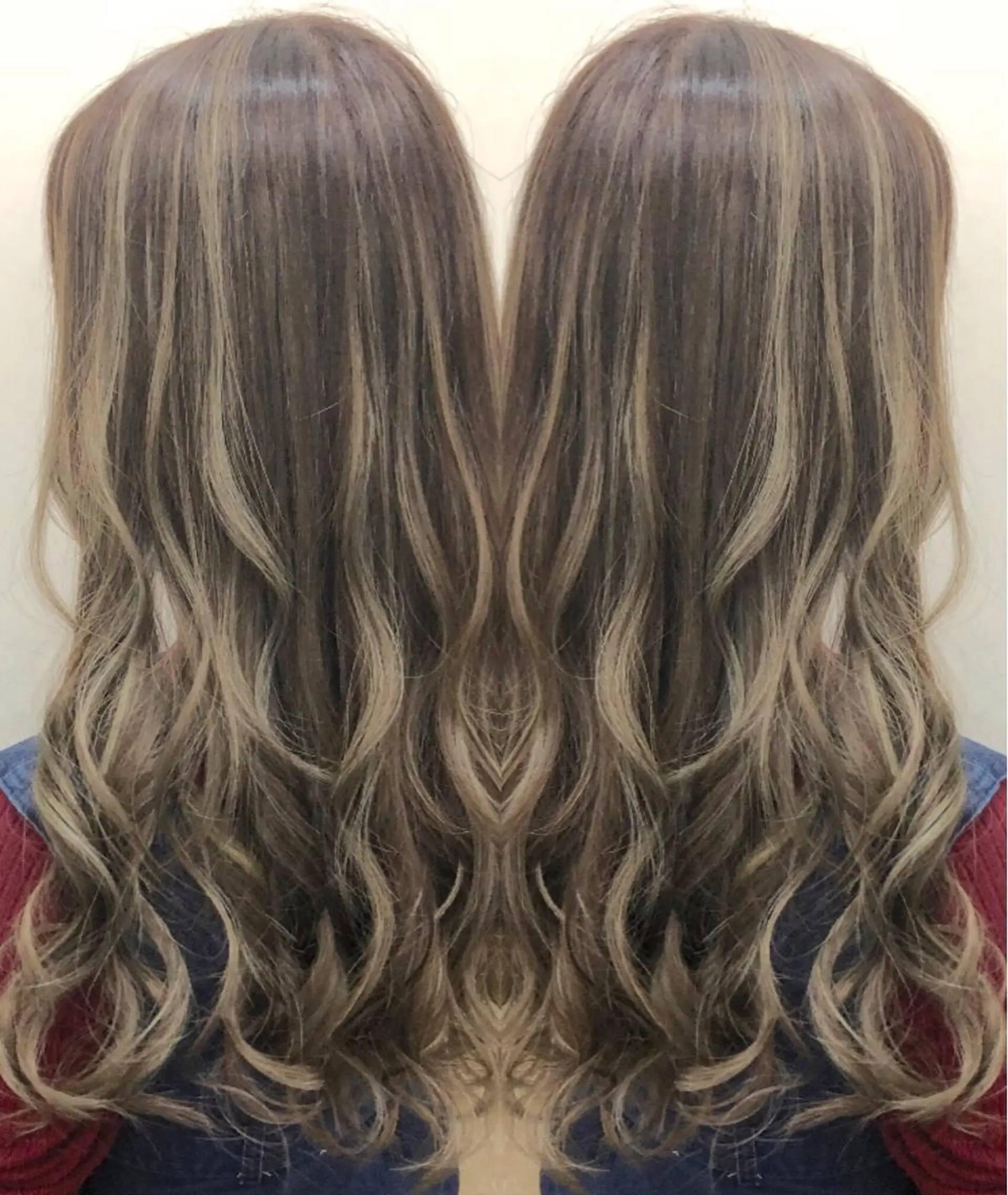 ロング カラー アッシュ ベージュカラー ブリーチ ハイライトカラー 外国人風カラー 奥山義進/大宮 /ダブルカラーのヘアスタイル