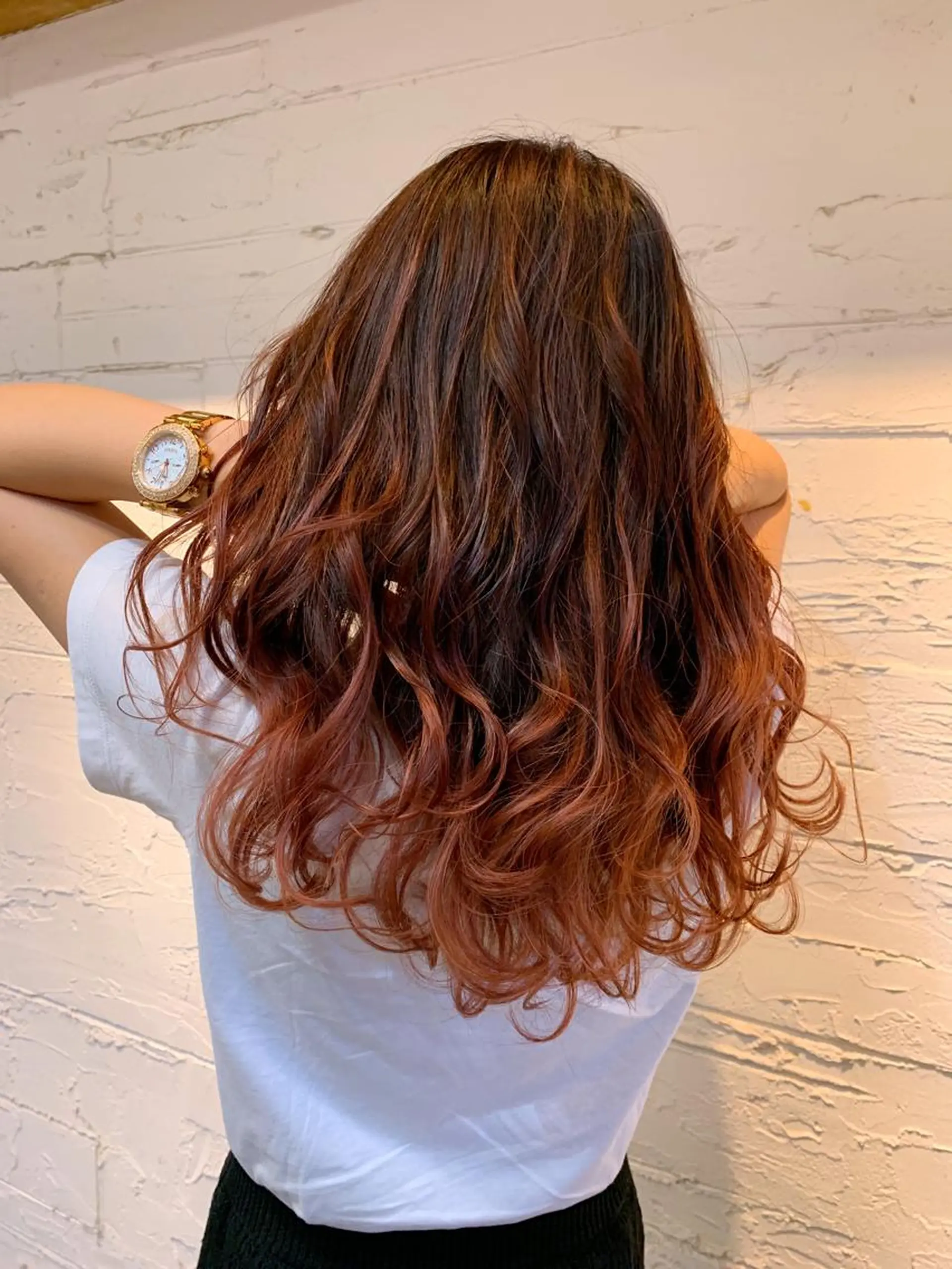 カラー バレイヤージュ グラデーションカラー ハイライトカラー ピンクカラー 石井辰功也 フリーランス美容師のヘアスタイル