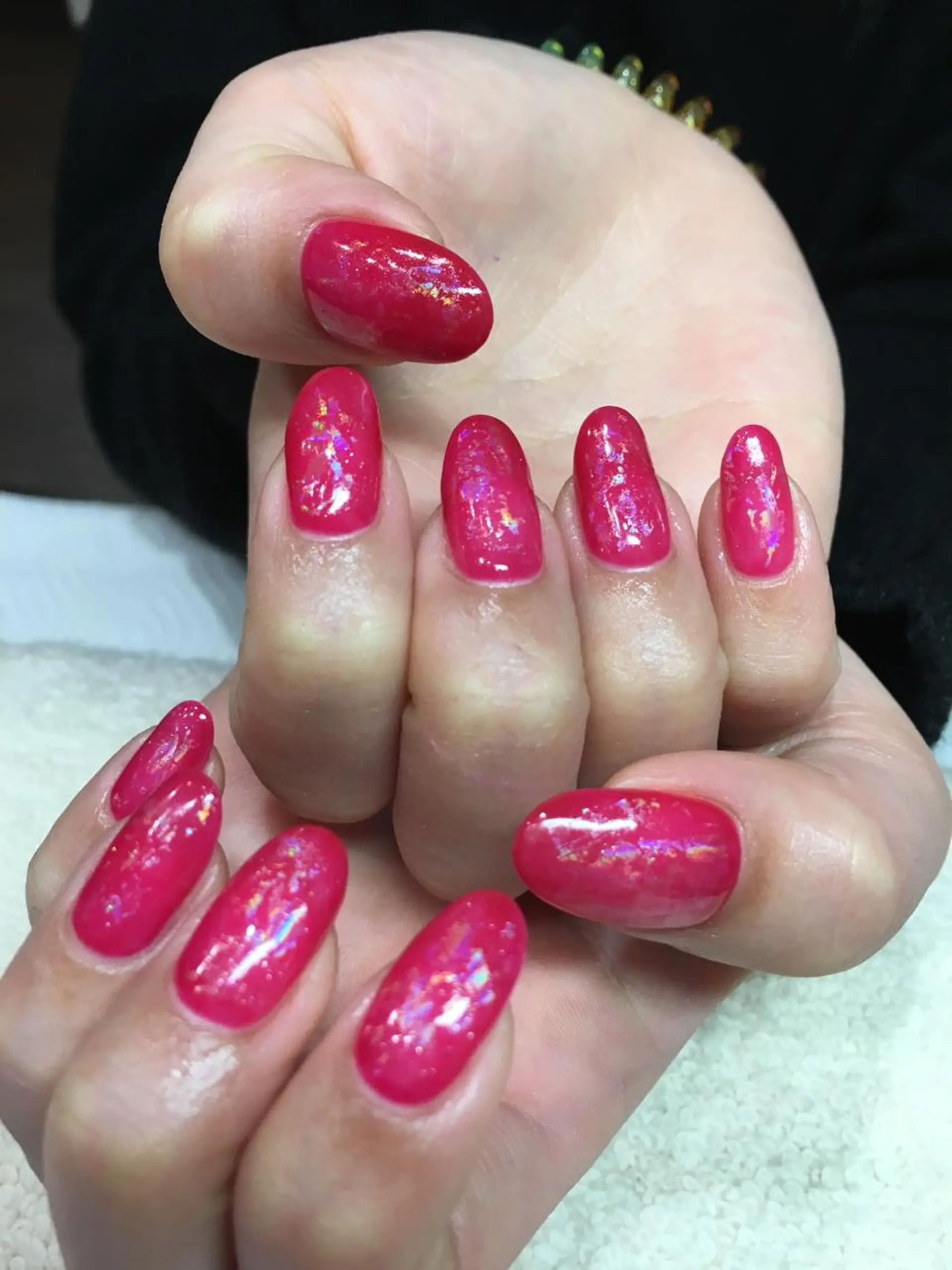 ネイル キラキラネイル ワンカラーネイル ハンドネイル 下重 舞のネイルデザイン