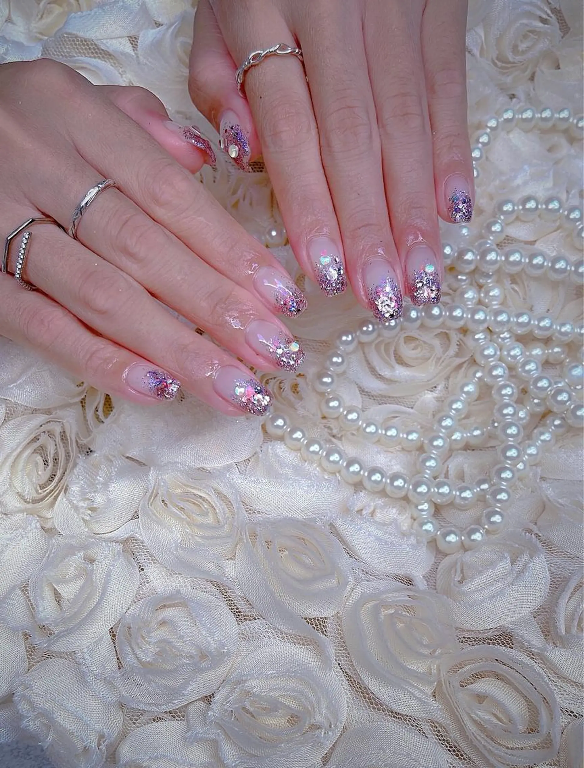 ミディアム めぐみのネイルサロン スタッフ練習のネイルデザイン