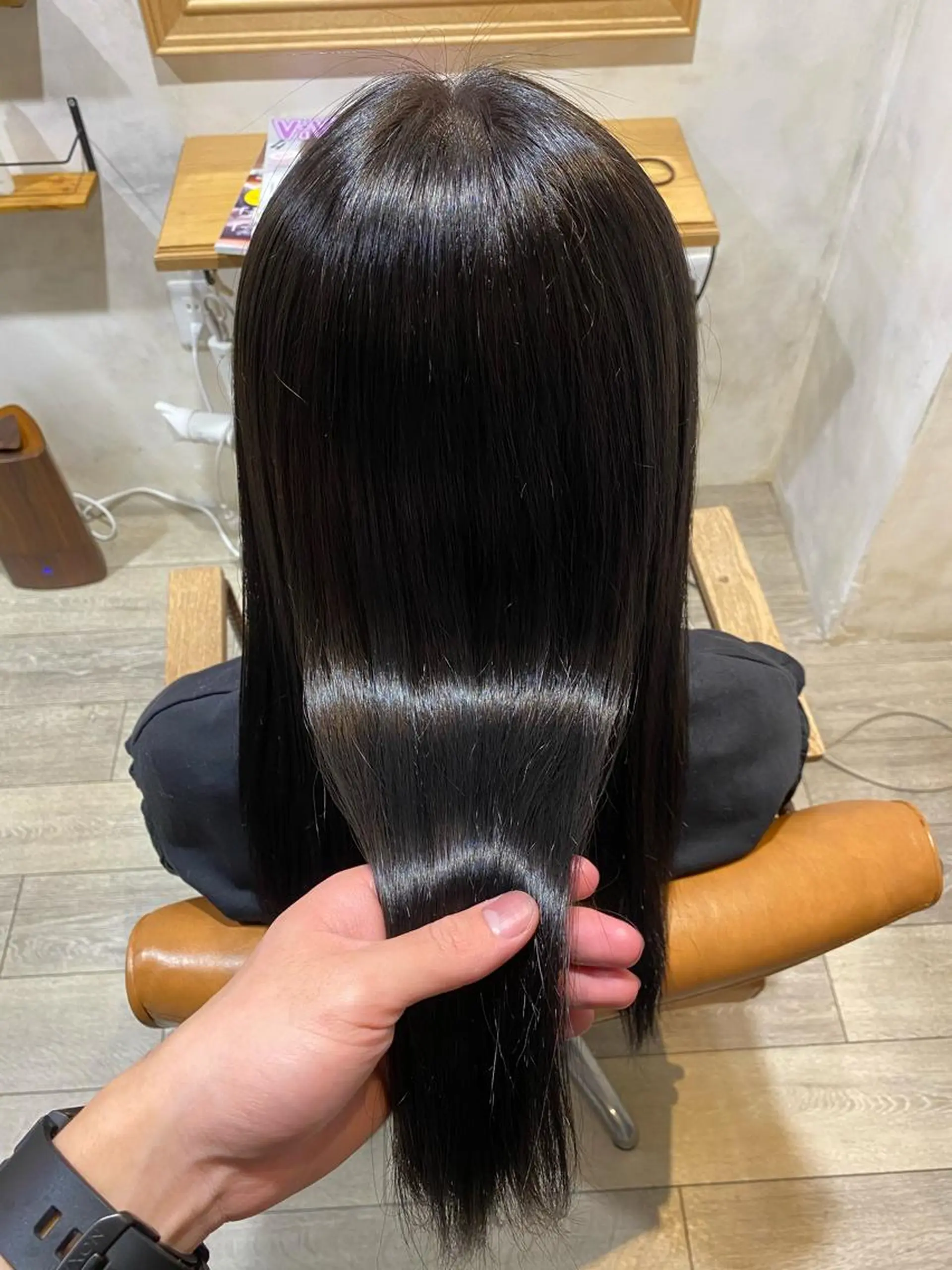 ロング カラー パーマ 縮毛矯正 Keshiki大名 安部 真輝のヘアスタイル