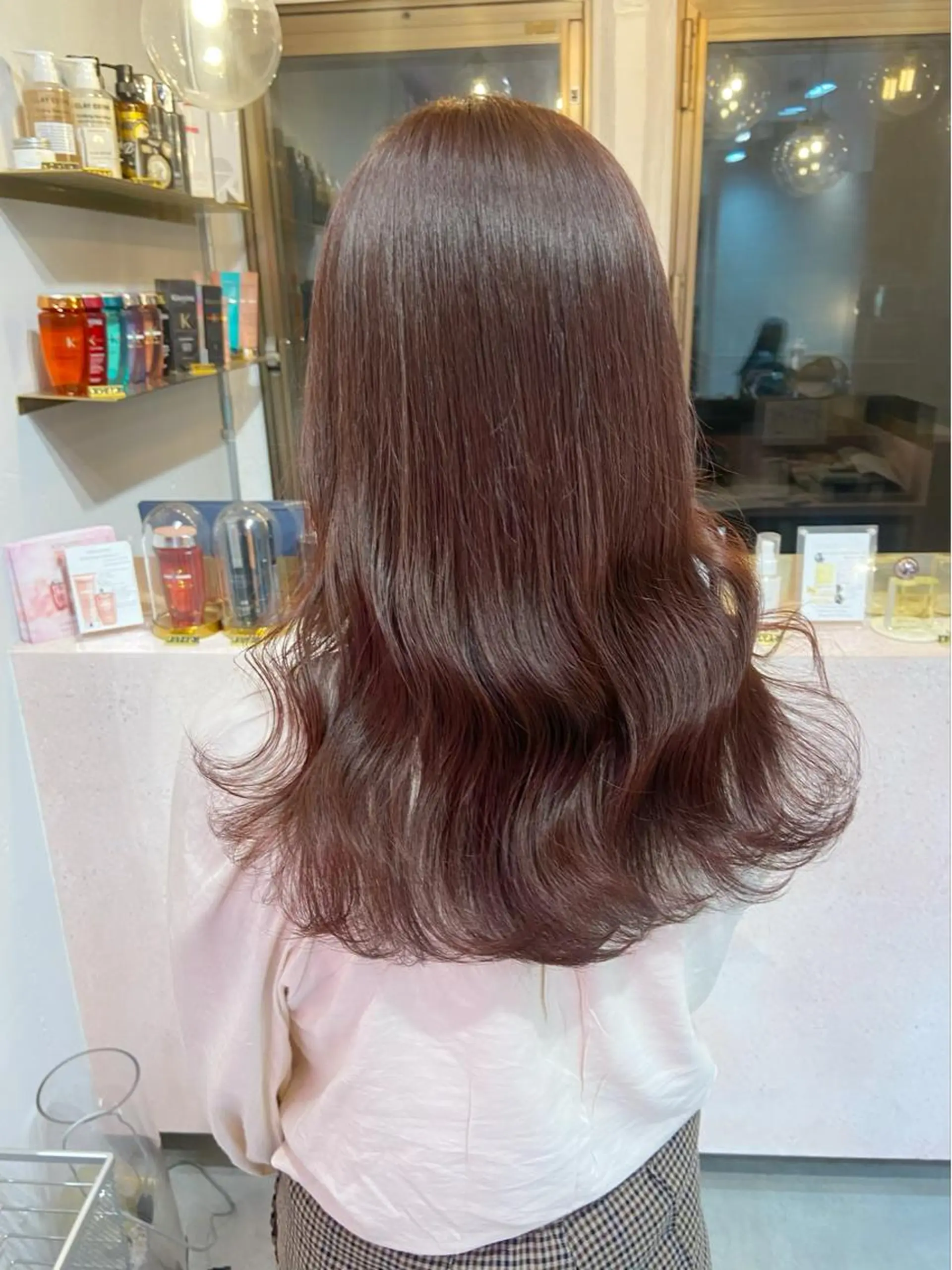 ロング カラー シールエクステ ブリーチ ブラウンカラー ケアカラー ダブルカラー 新宿/韓国ヘア 中明度カラー/かやのヘアスタイル