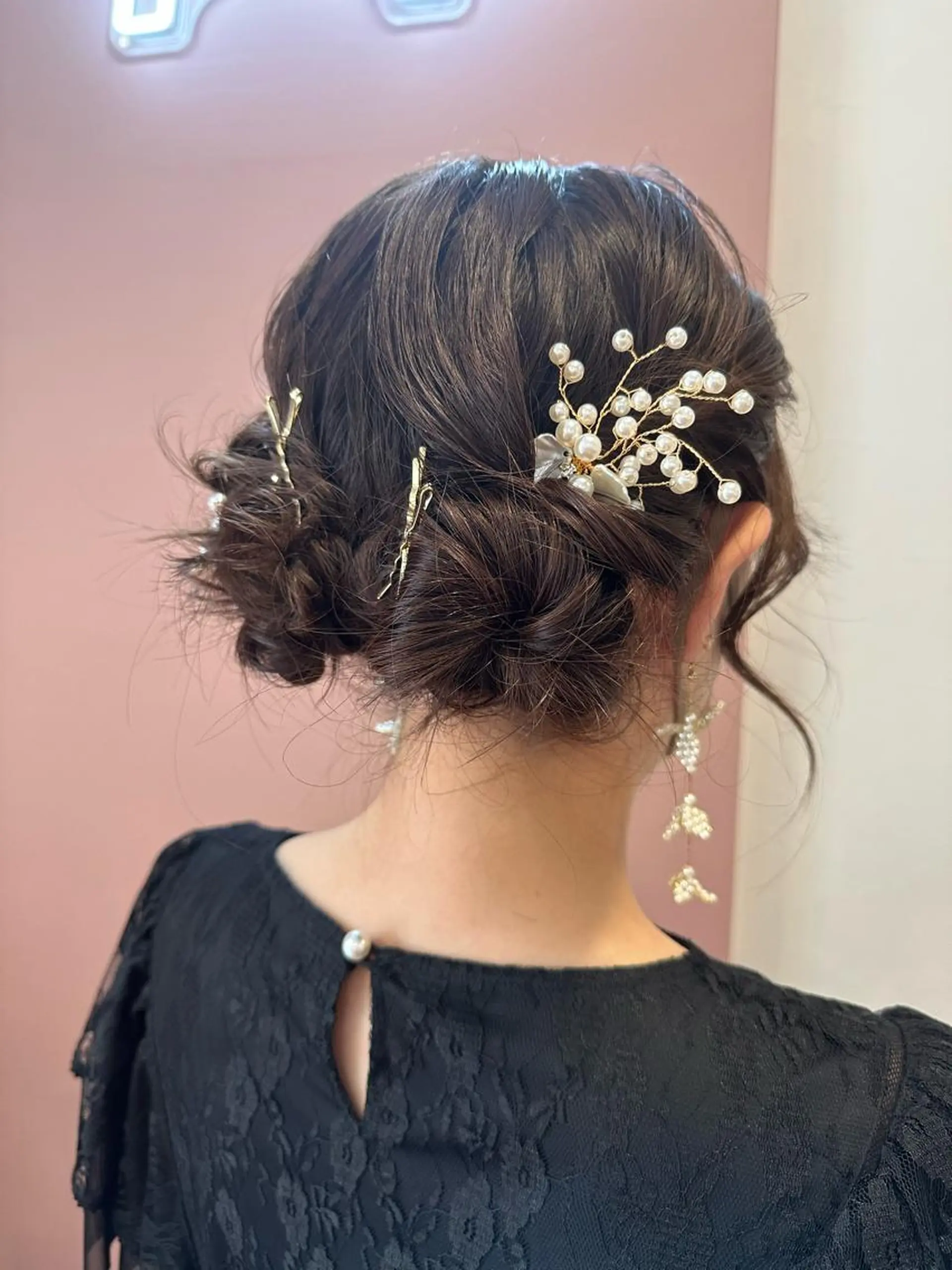 ミディアム ヘアアレンジ お団子ヘア ヘアセット pep所属・pep natsumiのヘアスタイル