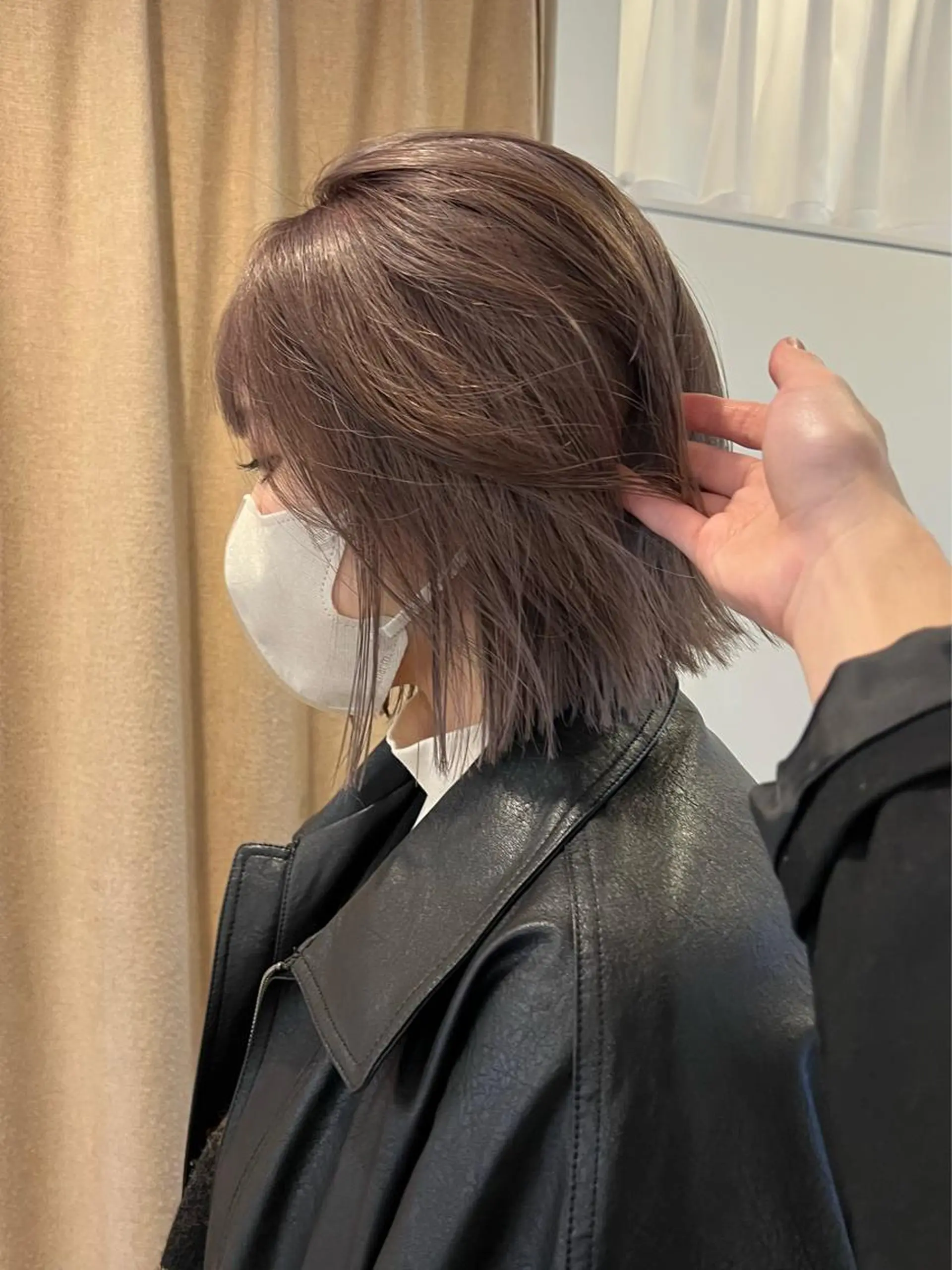 ミディアム カラー ベージュカラー グレージュ ハイトーンカラー ハイトーンベージュ ラベンダーカラー kakeru/ボブ パーマ/レイヤーのヘアスタイル