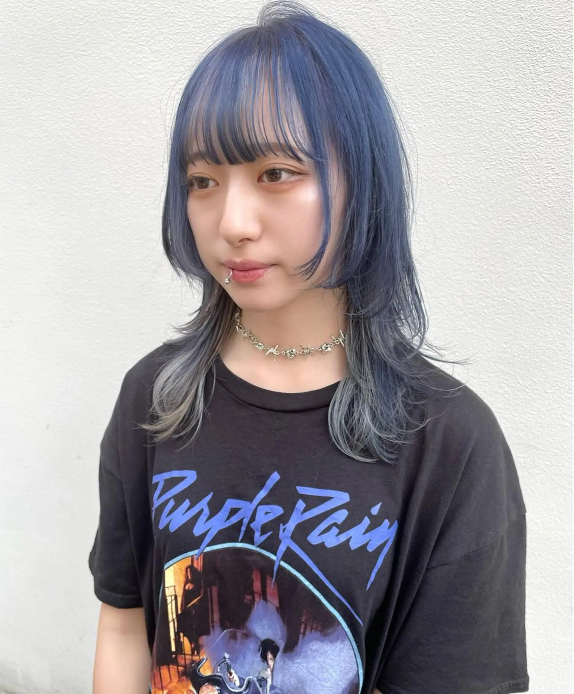 セミロング カラー ヘアアレンジ ブルーカラー ブルーバイオレット バイオレットカラー ウルフカット カット ヘアカラー トリートメント ヘッドスパ ヘアセット 〽️magico/ ウルフDaiki〽️のヘアスタイル