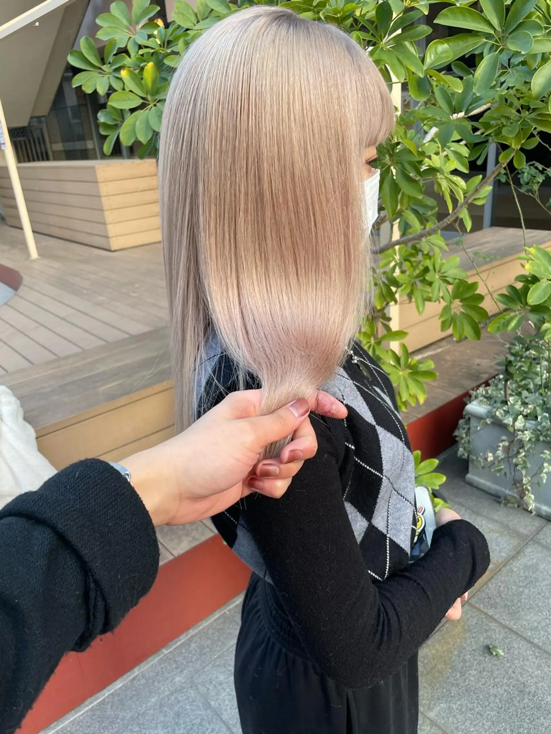 ロング 縮毛矯正 VEGA天神 ブリーチのヘアスタイル