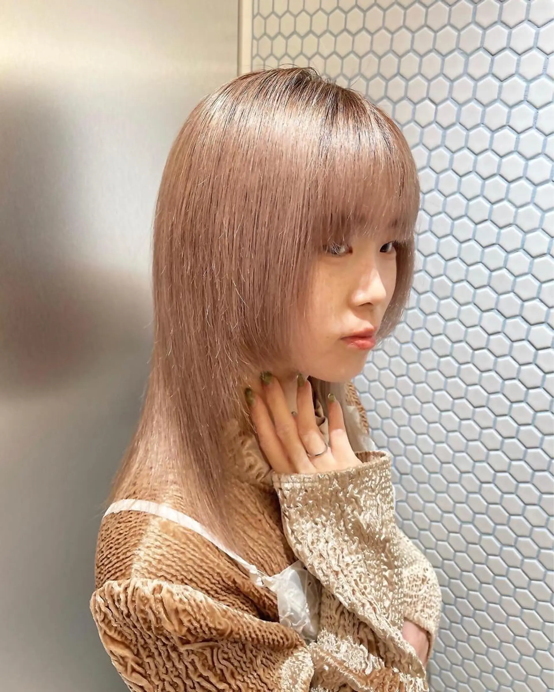 セミロング カラー メンズブリーチカラー ❤︎hirokoのヘアスタイル