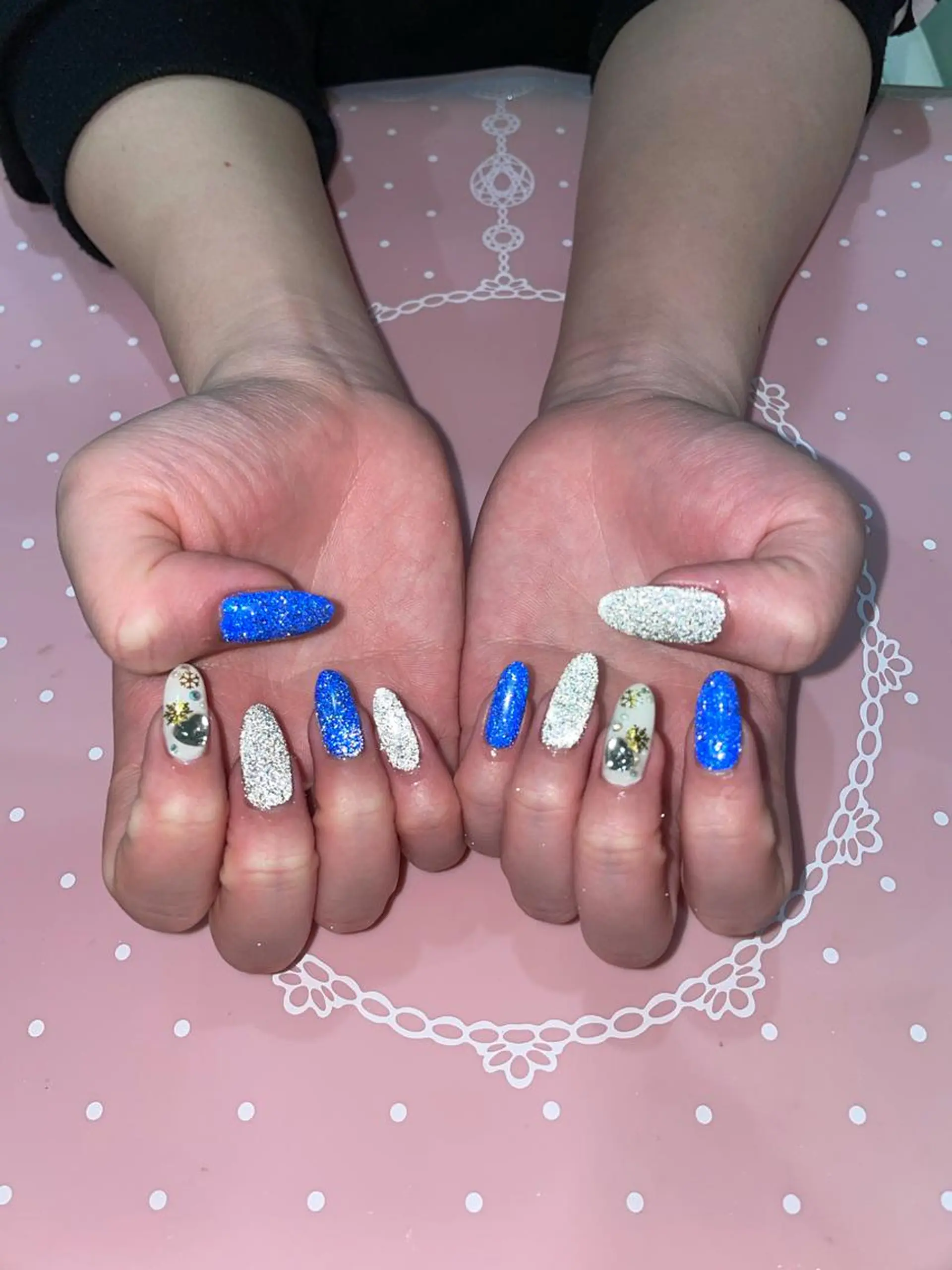 ミディアム ネイル フラッシュネイル ハンドネイル 《LB》ラブリエ Nail&eyeのマツエク・マツパデザイン