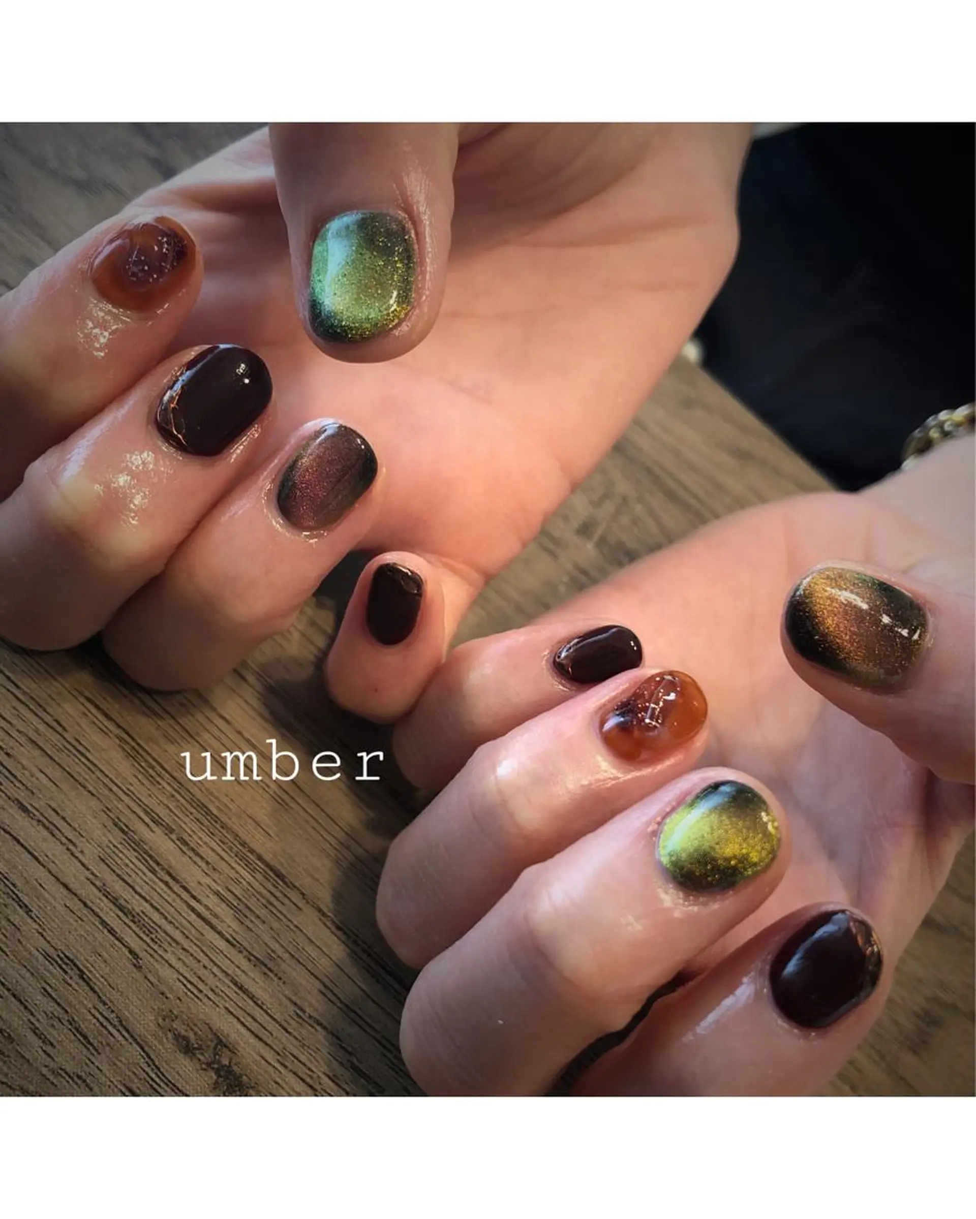 ネイル クリアネイル フットネイル フレンチネイル グラデーション マグネットネイル ハンドネイル umber 三茶1分のネイルデザイン