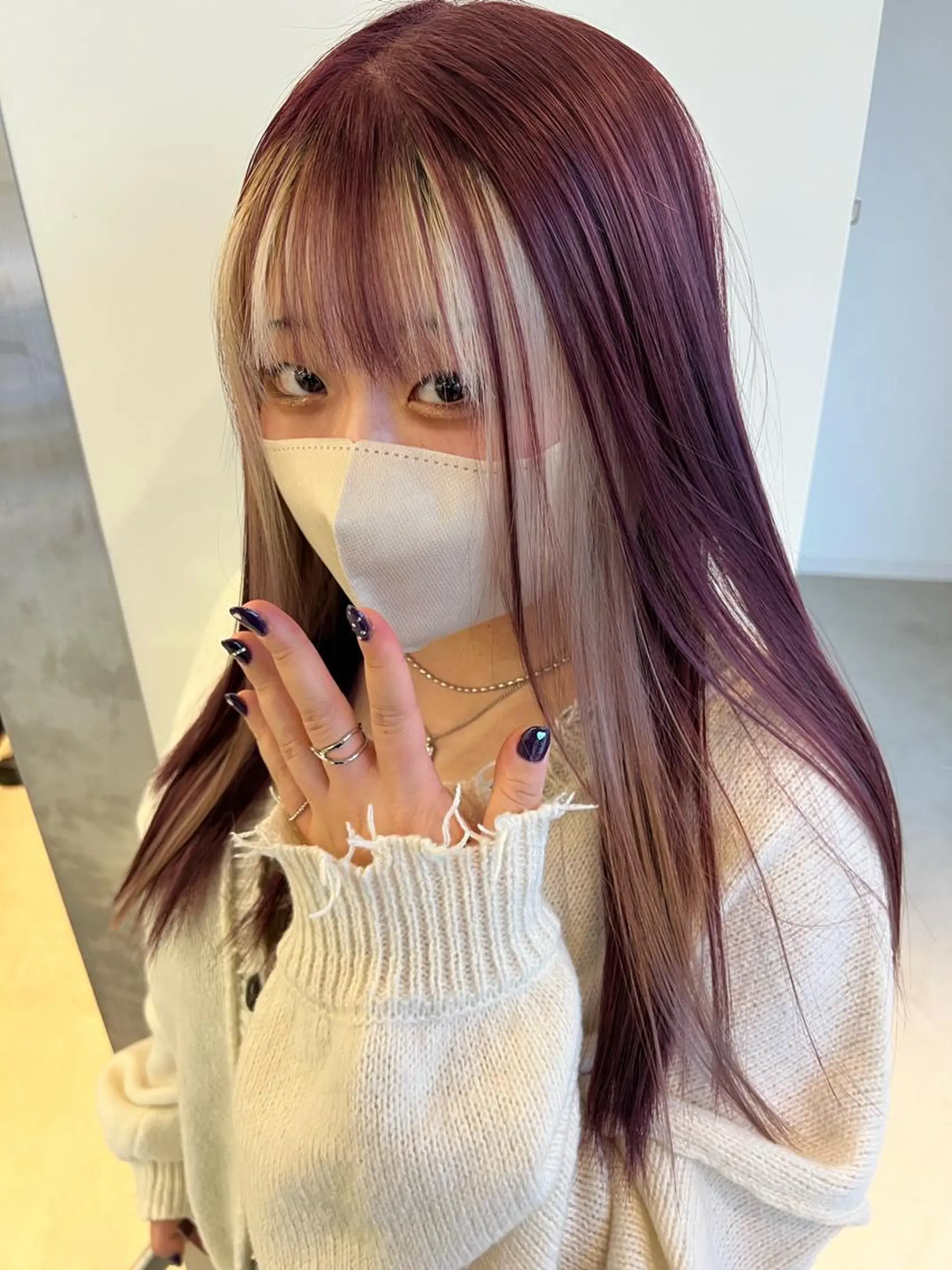 ロング カラー ピンクカラー バイオレットカラー ヘアカラー 【副店長】DAYS 2nd 久木山湧也のヘアスタイル