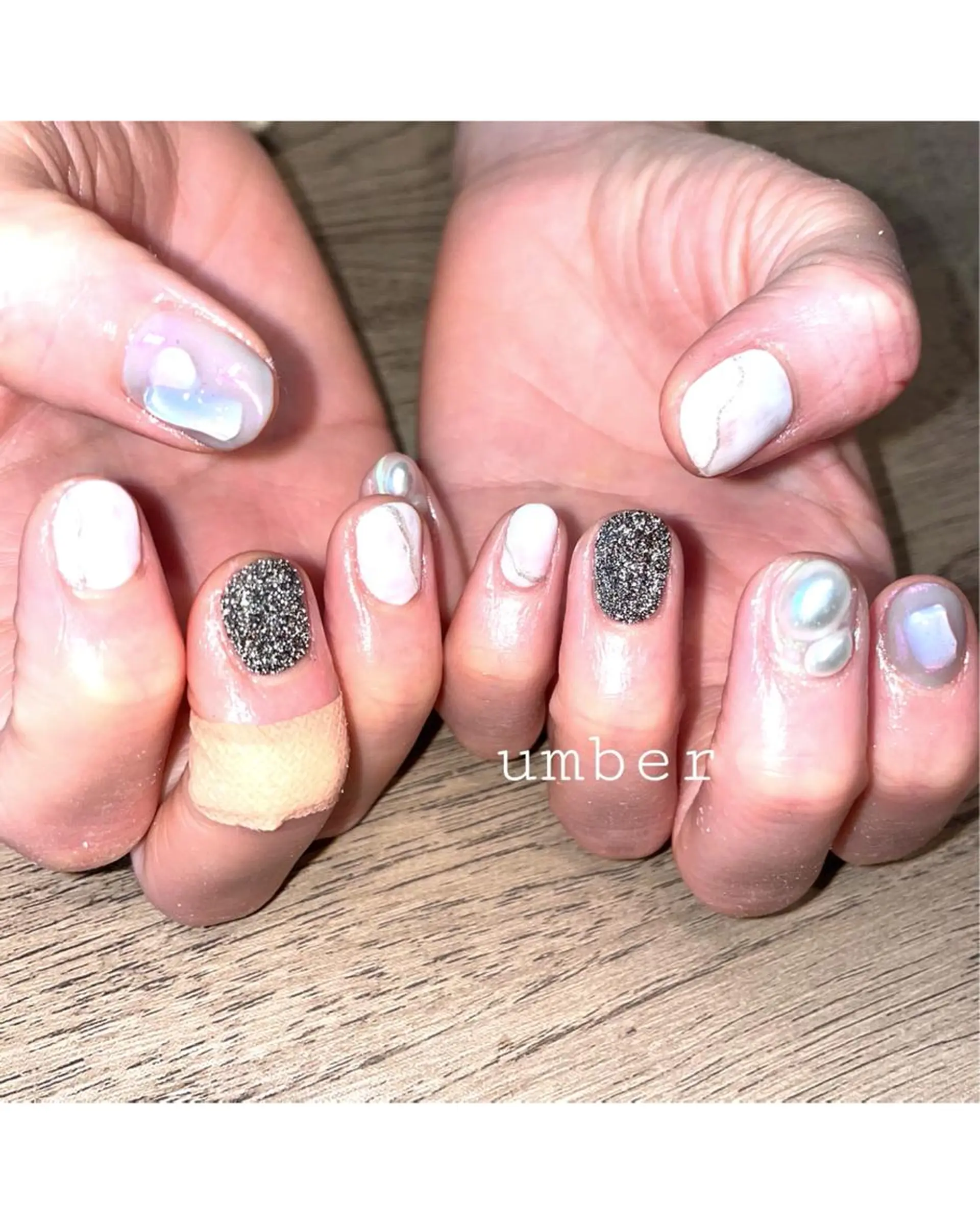 ネイル クリアネイル フラッシュネイル フットネイル フレンチネイル マグネットネイル ハンドネイル umber 三茶1分のネイルデザイン