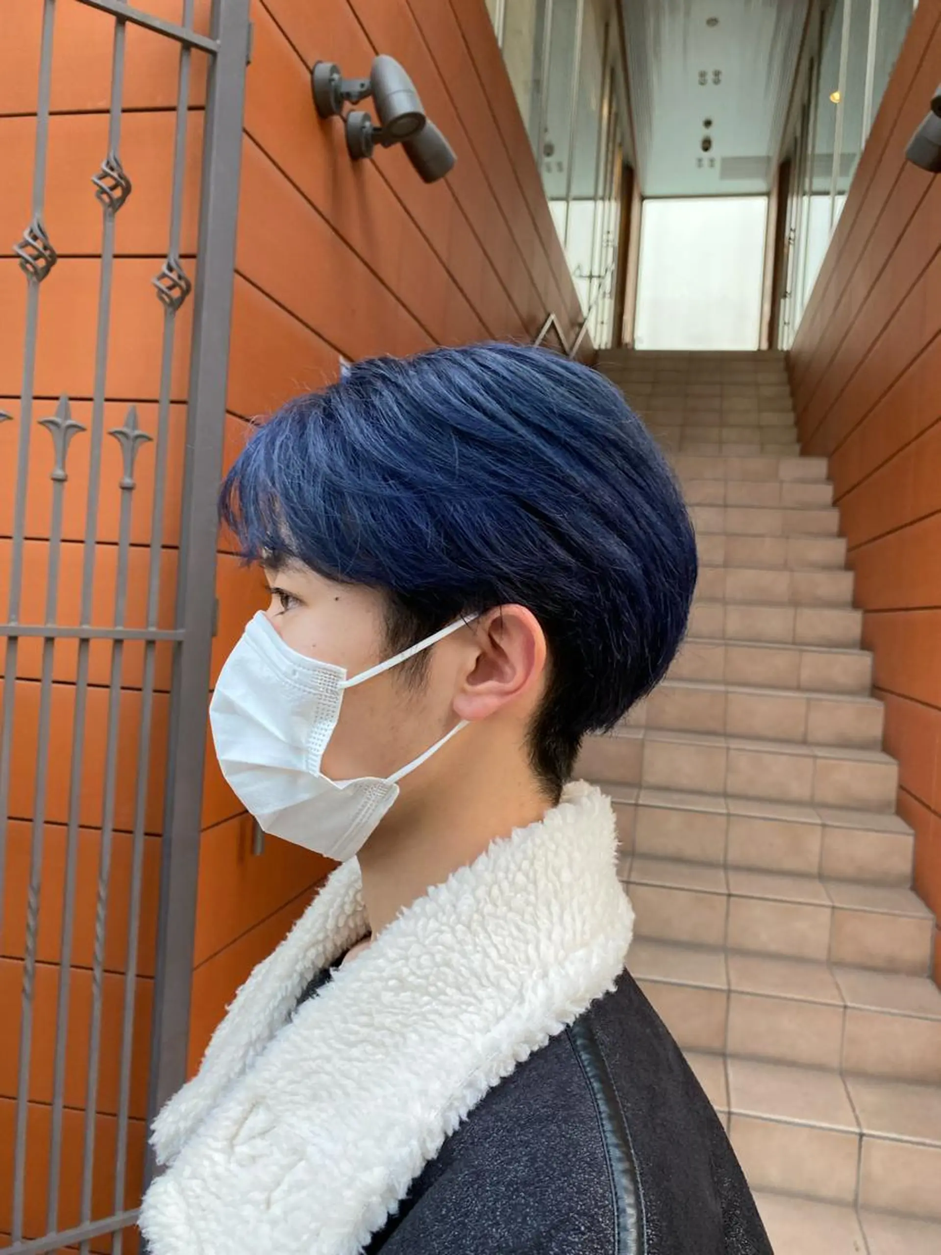 ショート カラー メンズ ブルーカラー ネイビーカラー カット ヘアカラー トリートメント 鈴木/ニュアンス パーマ/メンズのヘアスタイル