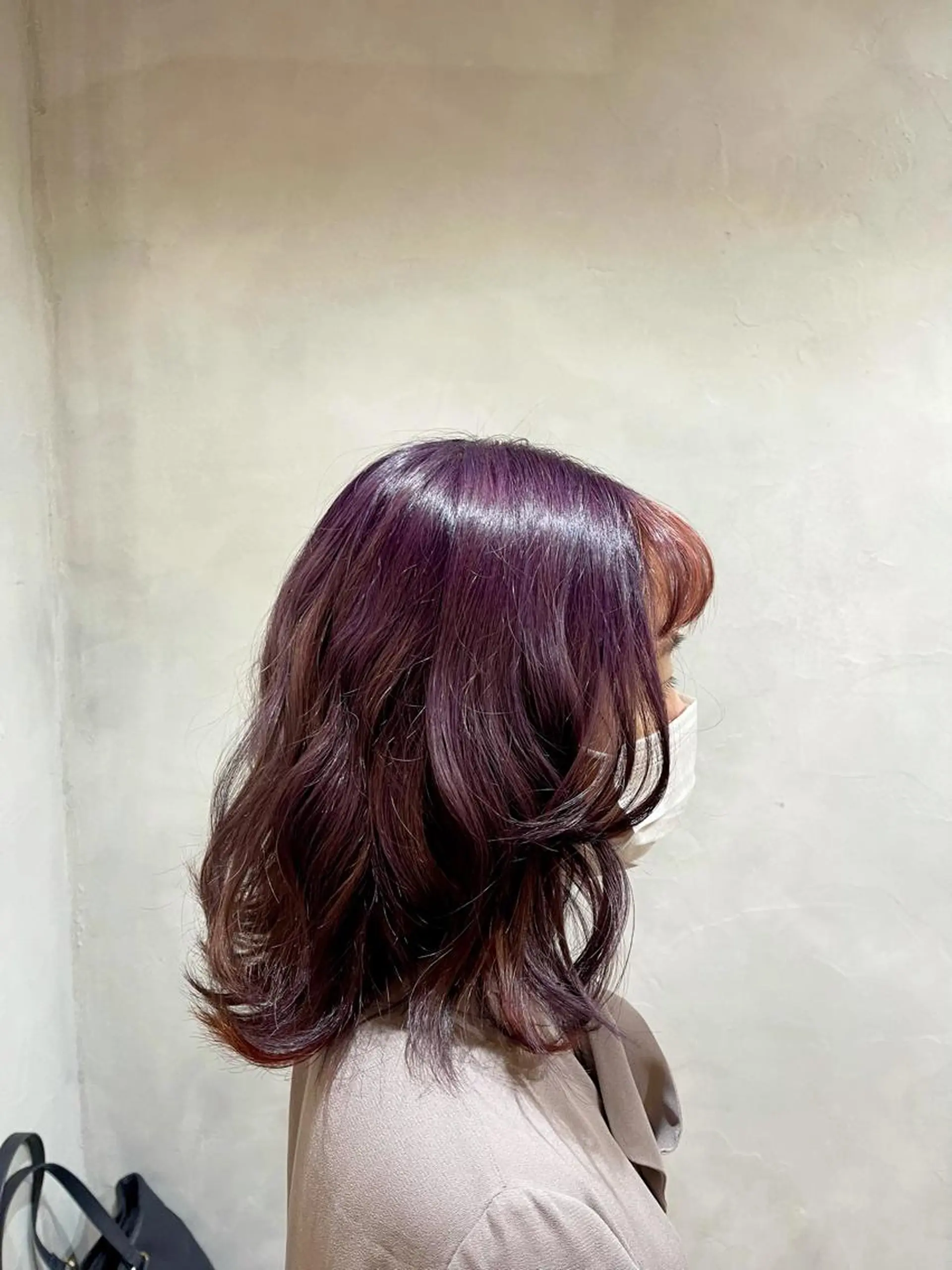 ミディアム カラー ブリーチ インナーカラー ピンクカラー 似合わせスタイル 足立のヘアスタイル