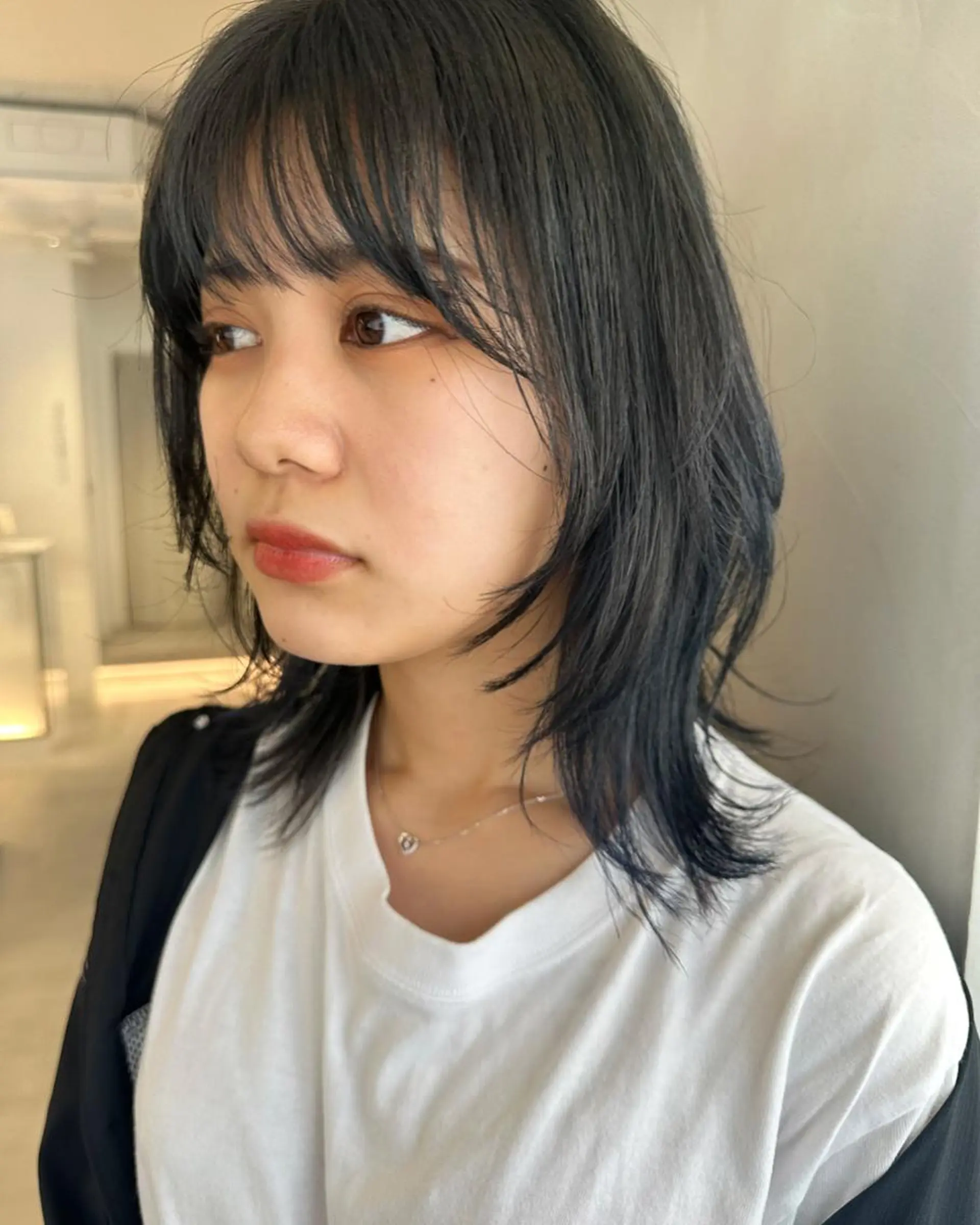 セミロング カラー ヘアアレンジ 透明感カラー グレージュ カット ヘアカラー オリーブ透明感カラー 表参道/MIKUのヘアスタイル