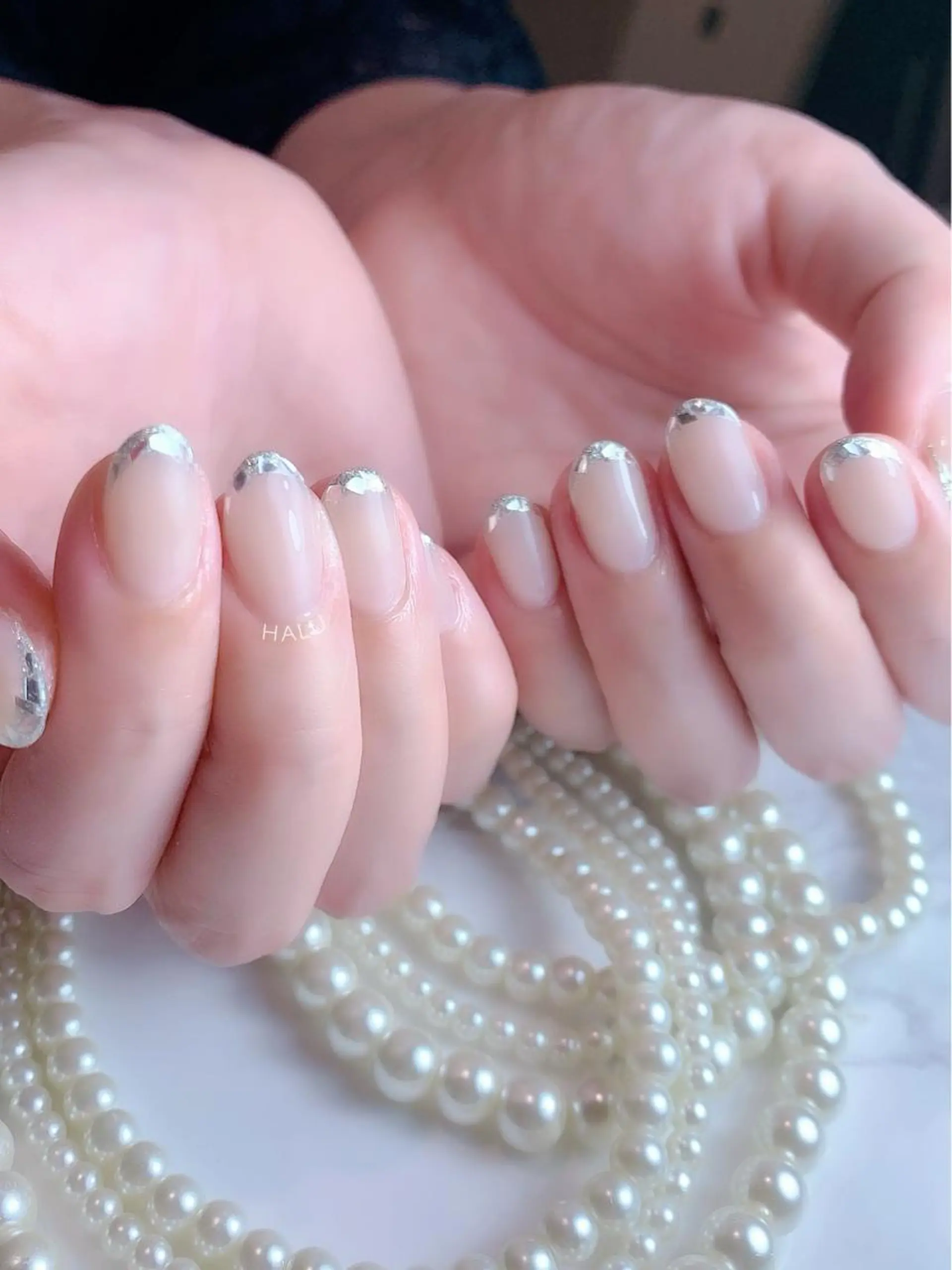 ネイル フレンチネイル ガラスフレンチ HALU ハルのネイルデザイン