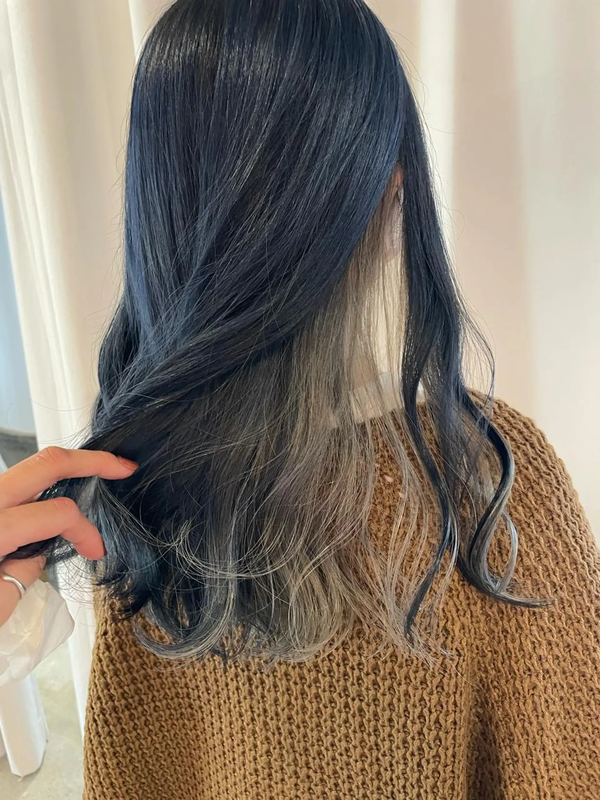 セミロング カラー ブルーカラー ネイビーカラー カット ヘアカラー トリートメント 中目黒🌼 🌼ハナのヘアスタイル