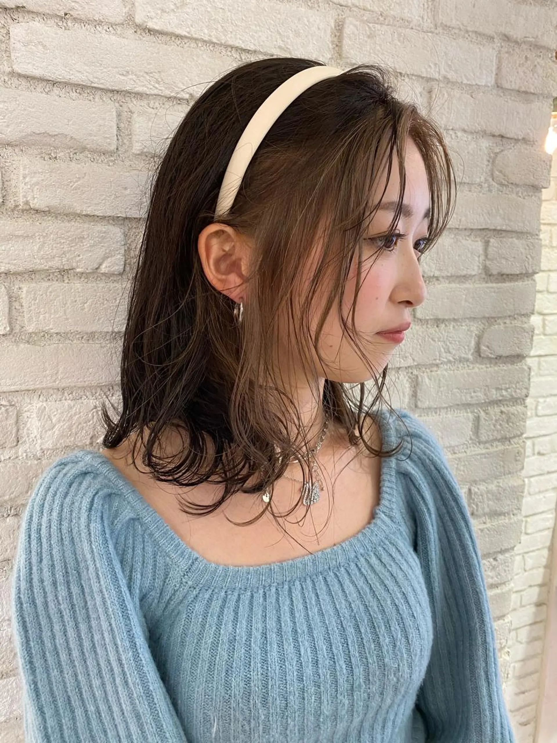 ミディアム カラー ベージュカラー ミルクティーベージュ 渋谷/ボブ×髪質改善 輝来のヘアスタイル