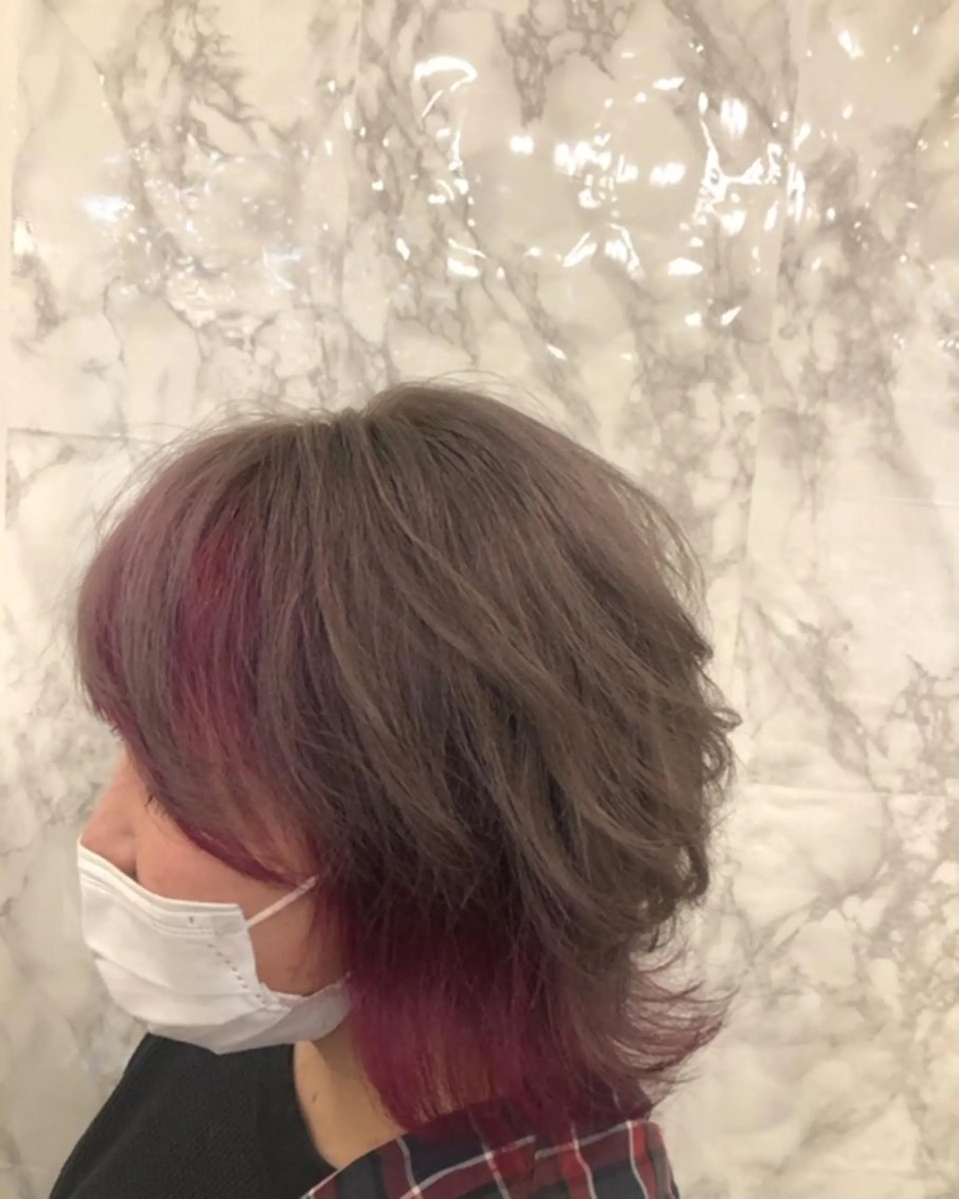 カラー ミディアム ミストバング  フェイスフレーミング インナーカラー 東中野🥇美容室 FLOW東中野店のヘアスタイル