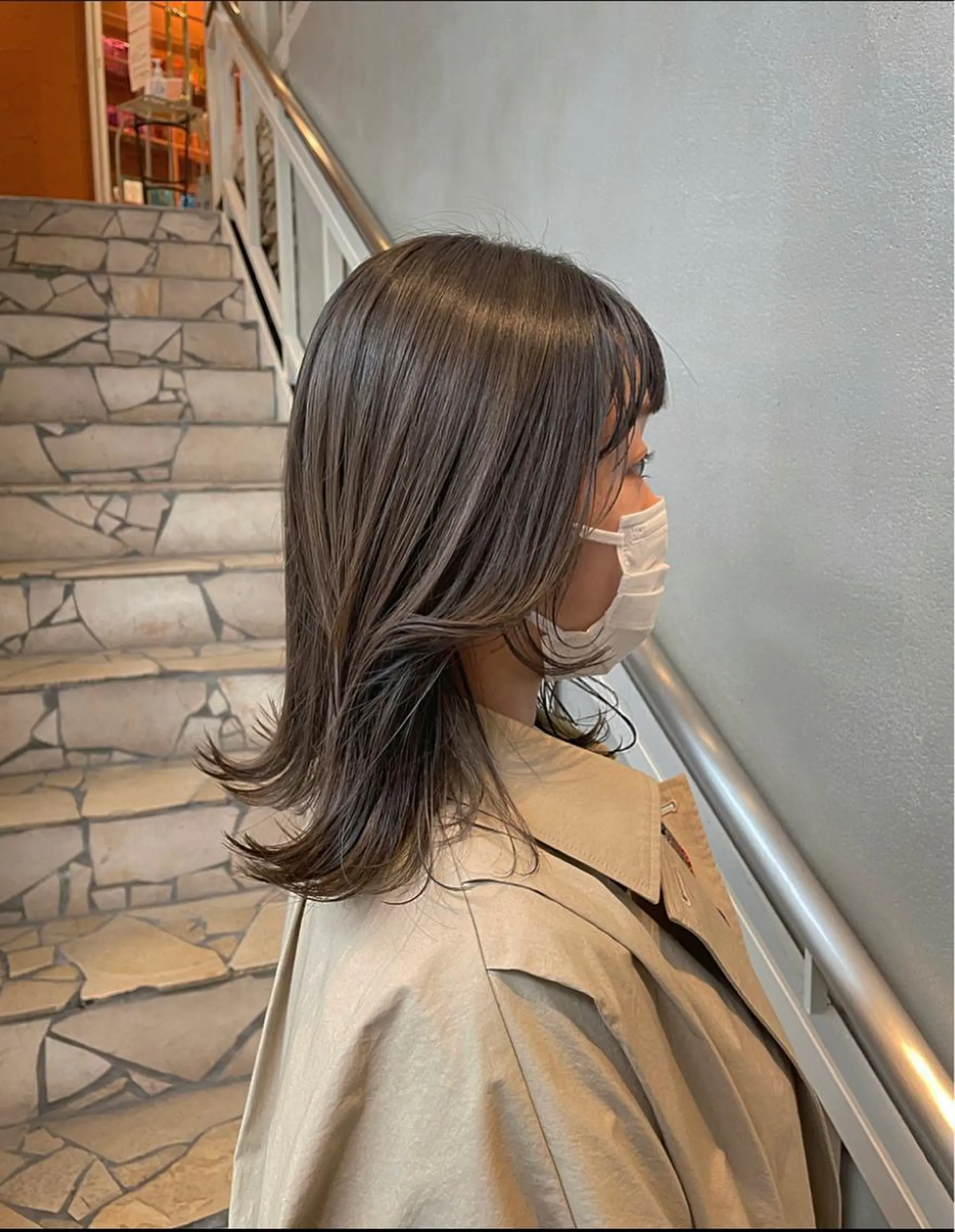 ミディアム カラー ブリーチ グレージュ 沖縄/ヘアアレンジ /ナカノのヘアスタイル