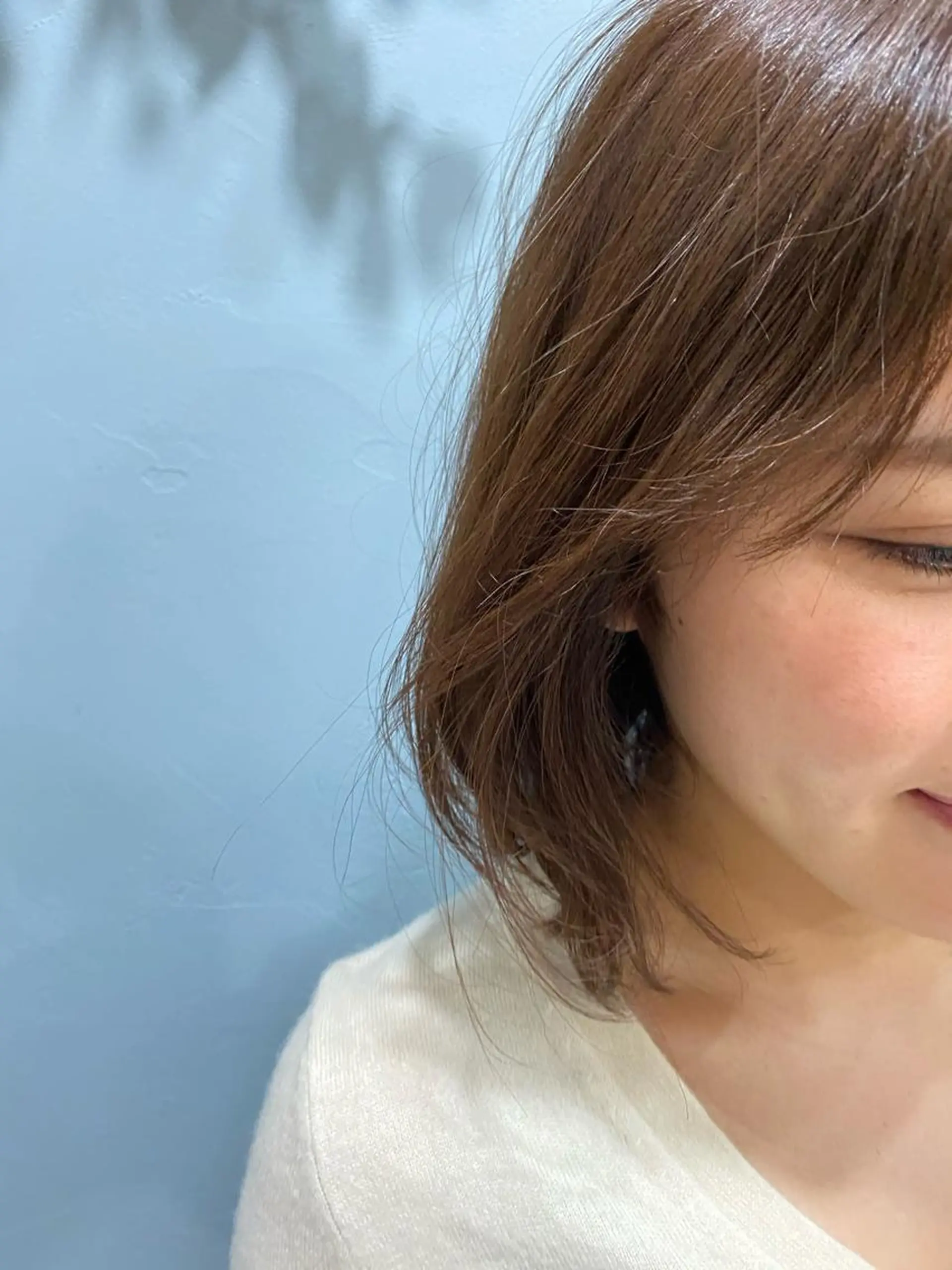 ミディアム カラー ベージュカラー ショート& パーマ　坂本のヘアスタイル