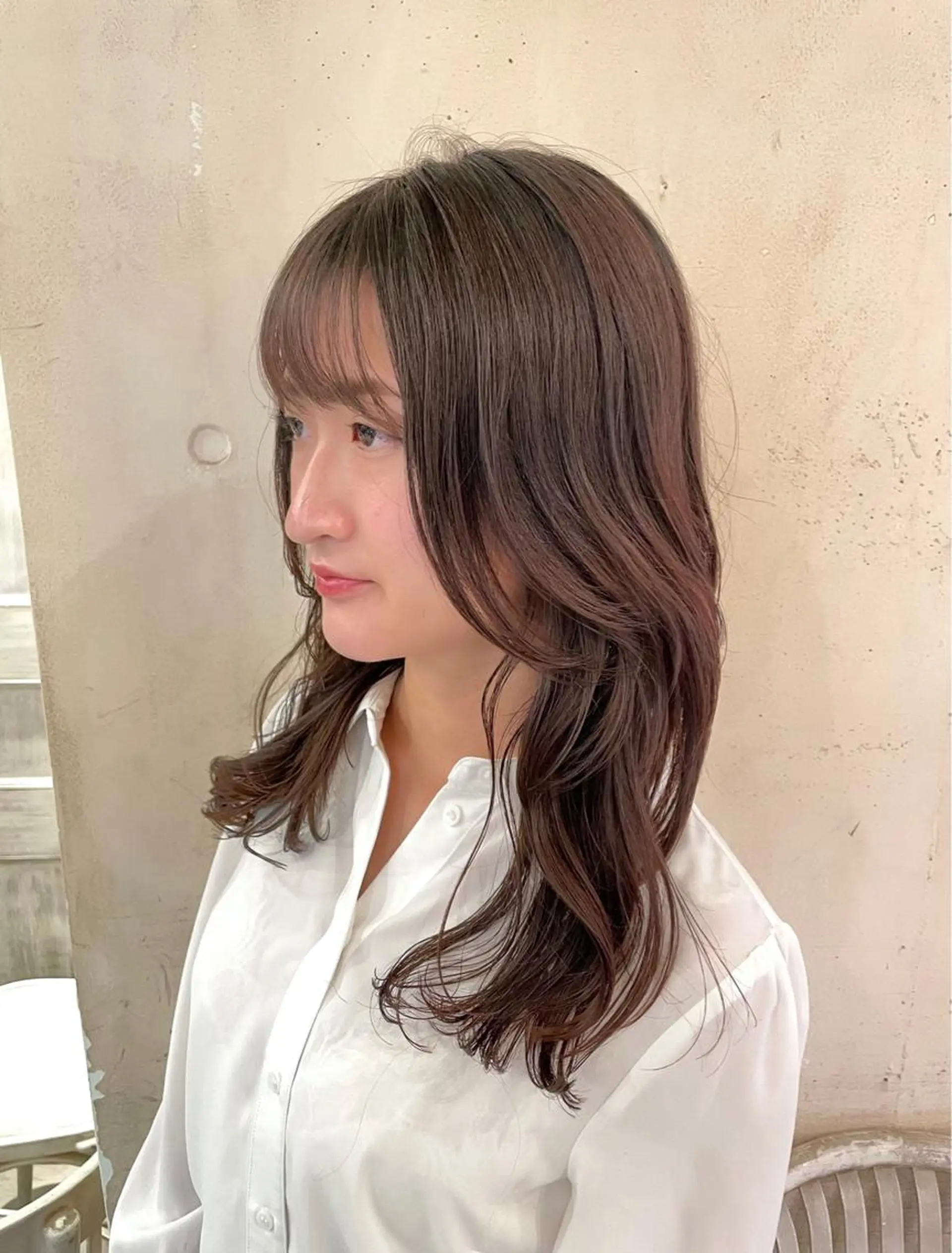 セミロング パーマ セミロングパーマ 髪質改善 韓国風ヘア レイヤーカット トリートメント 銀座No.1髪質改善 縮毛矯正/本木のヘアスタイル